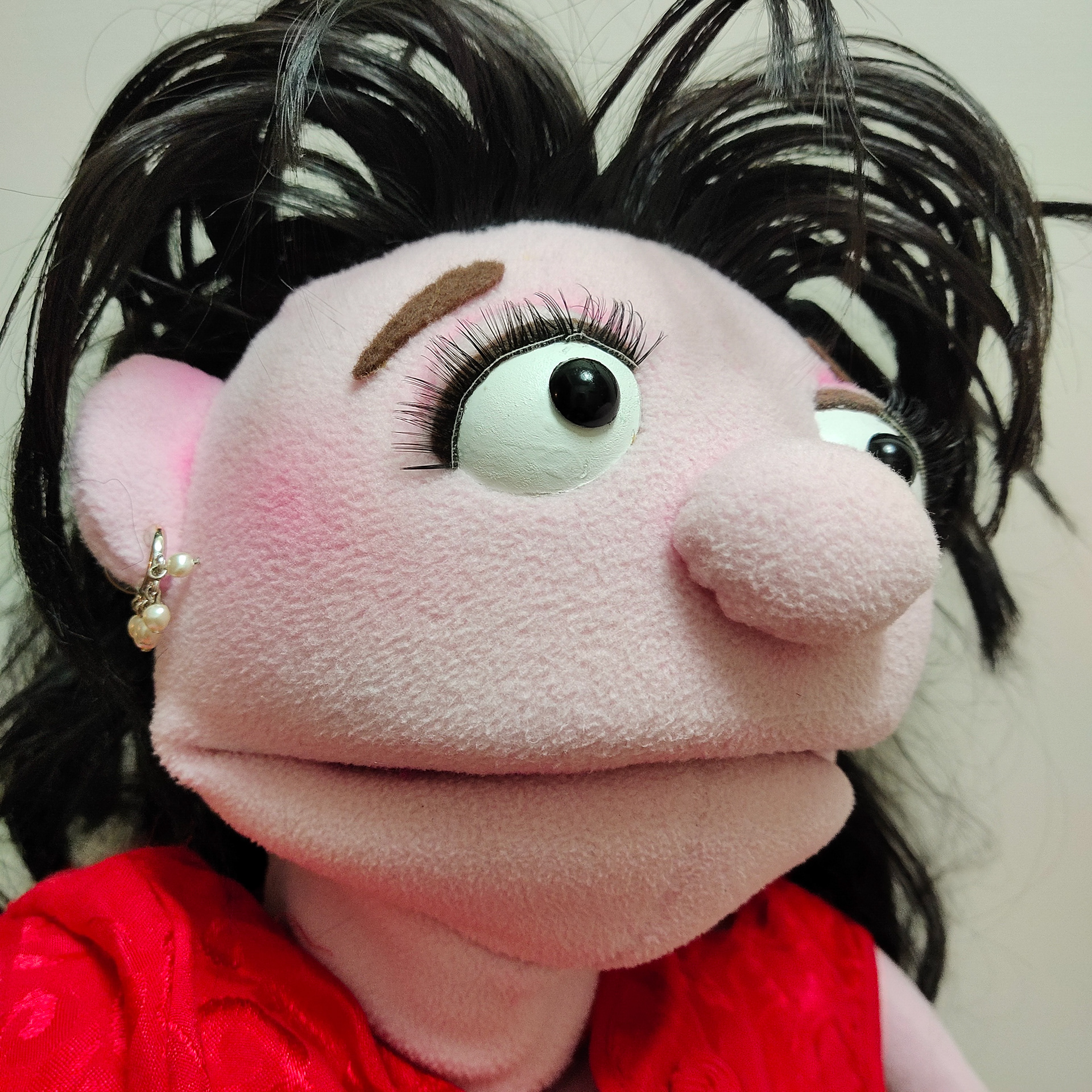 Puppet added blush with soft pastels