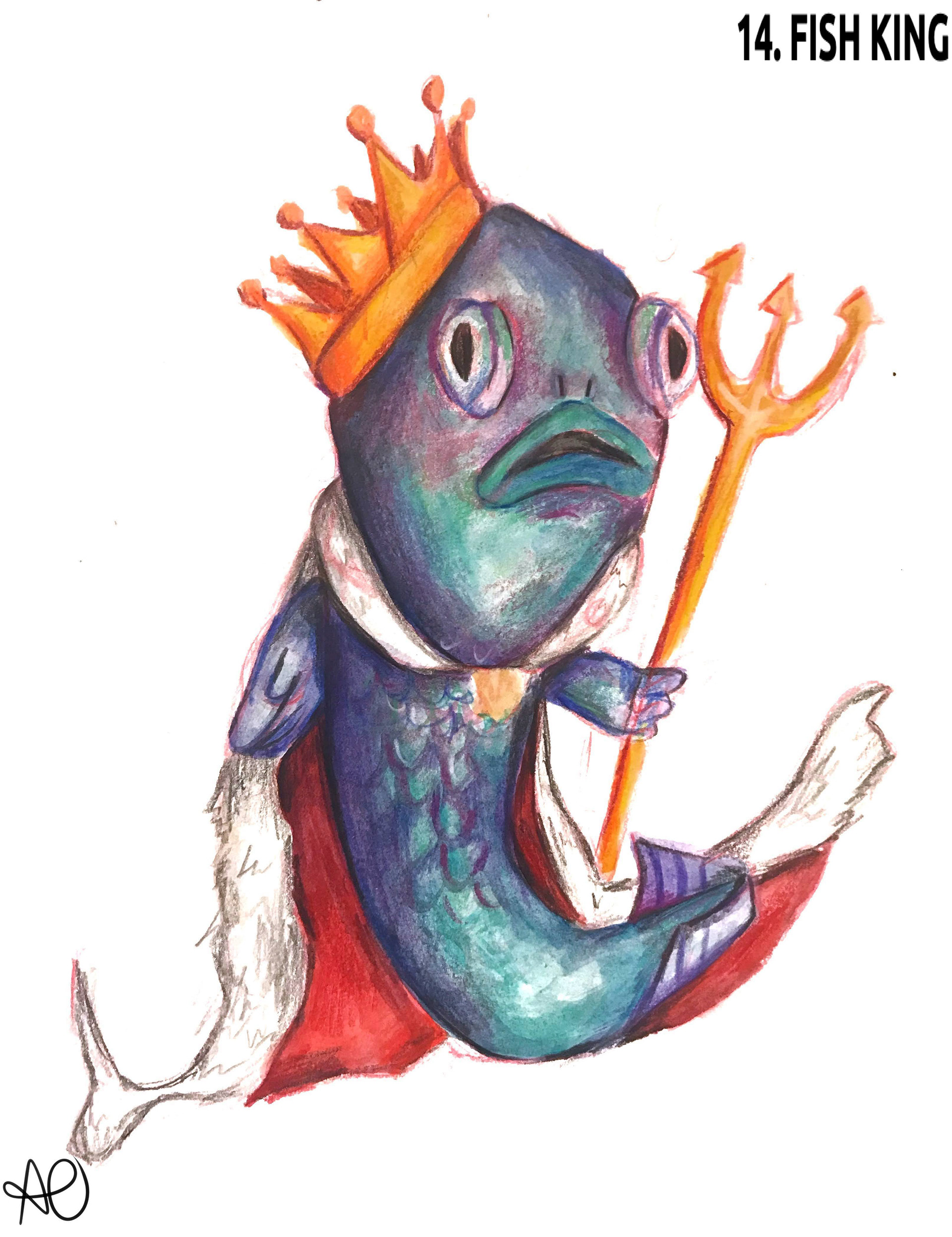Fish King Watercolor