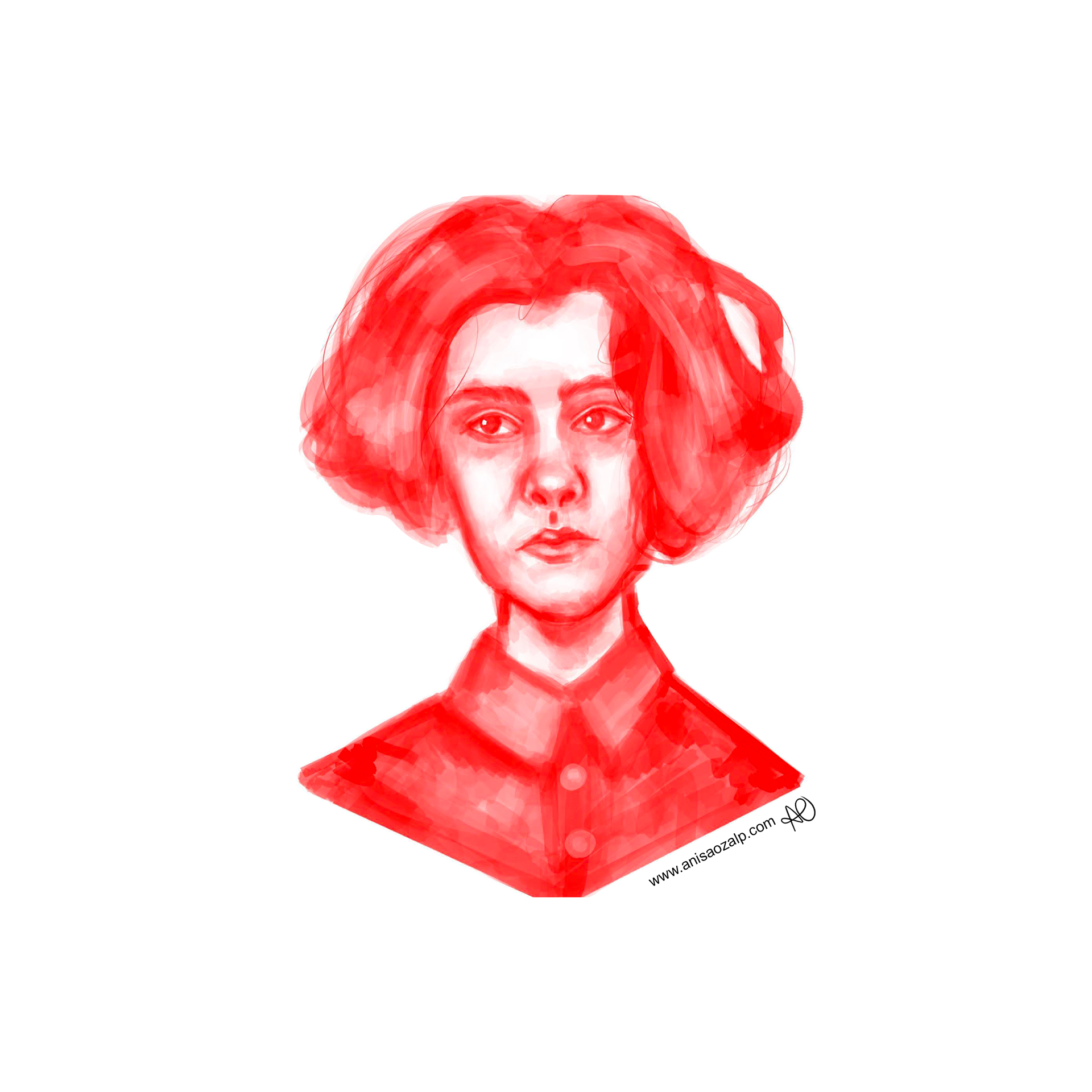 Red Monchrome Portrait Sticker