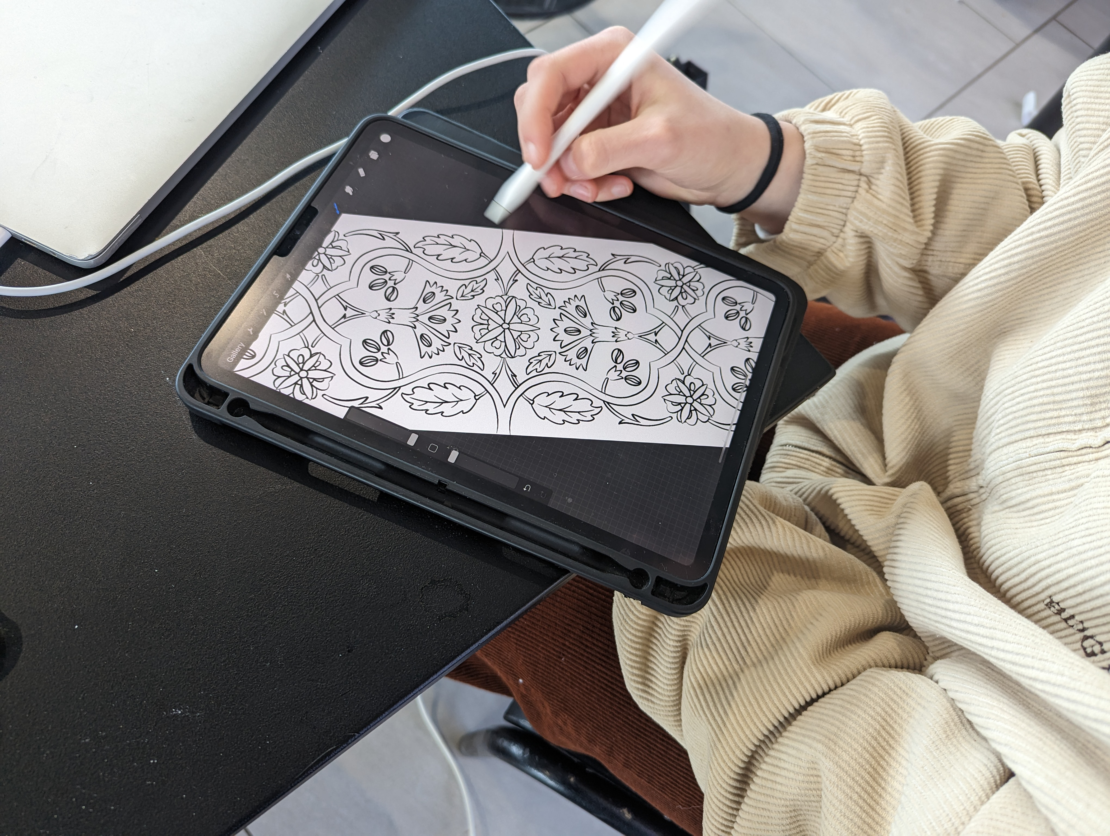 Coffee Tezhip Black White Drawing