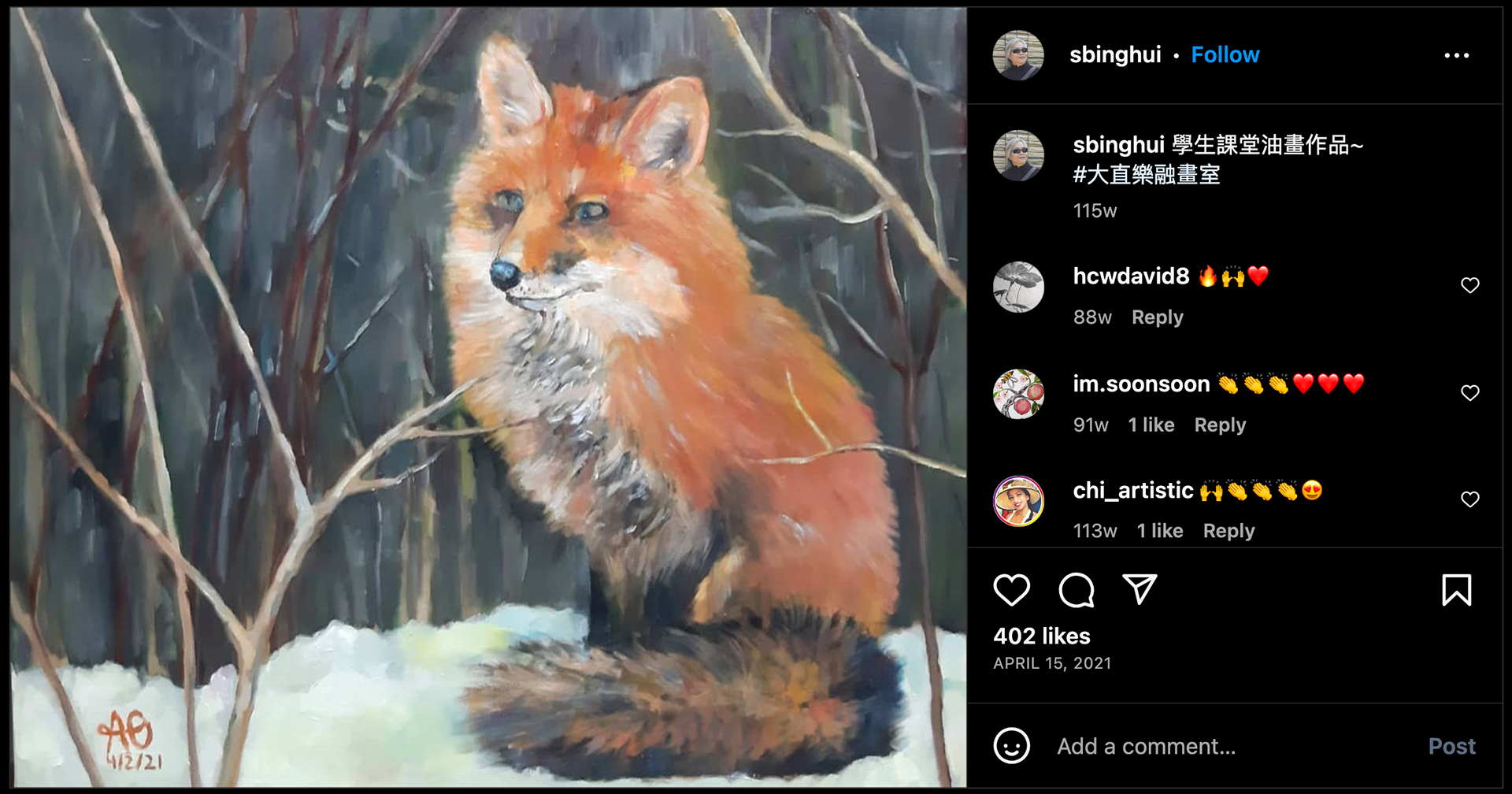 Fox Oil Paint