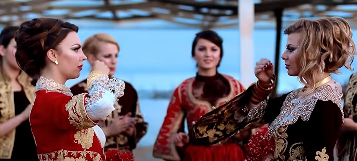 Traditional Albanian Greeting given by Women or the Brides to guests