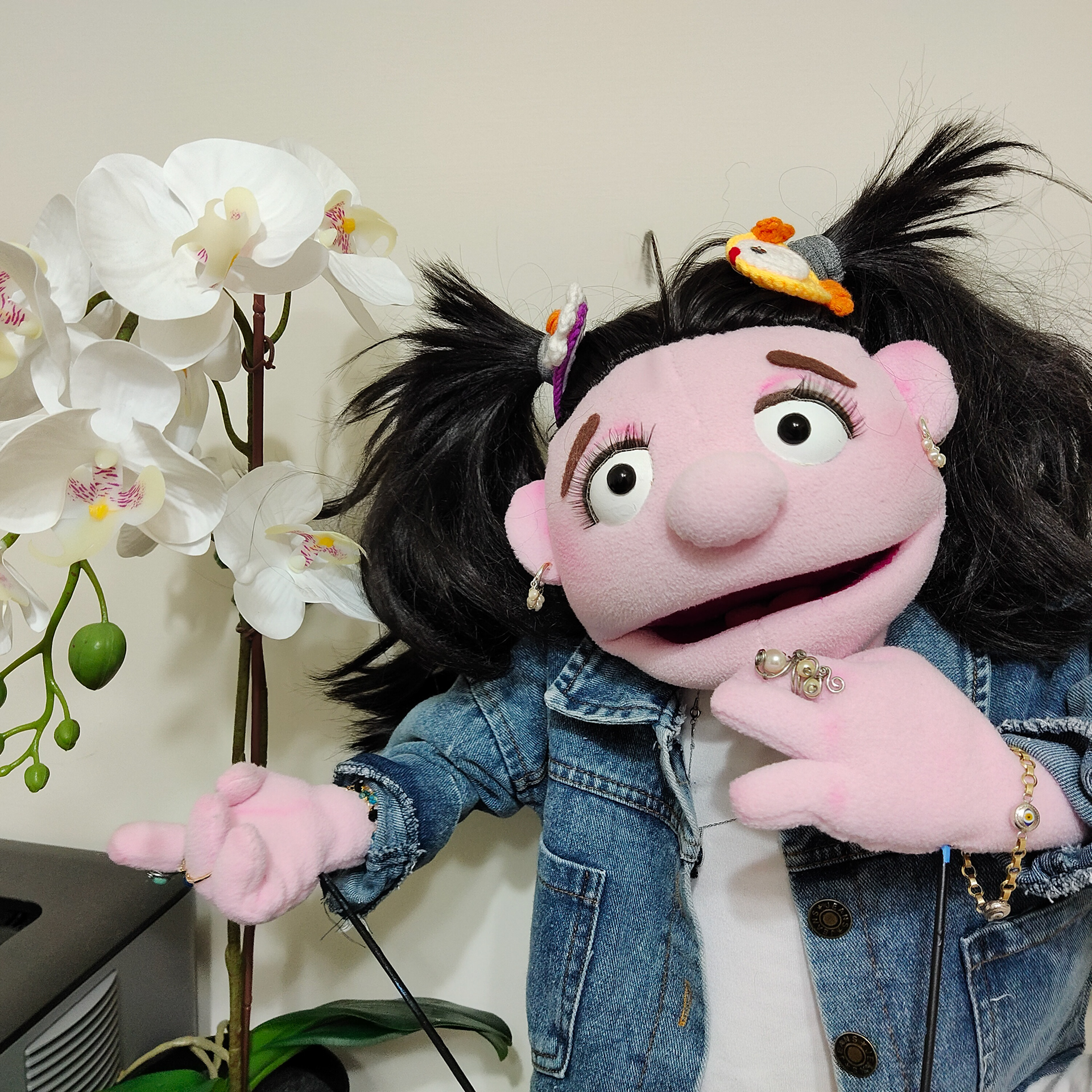 Puppet with blue jeans - Monica The Puppet