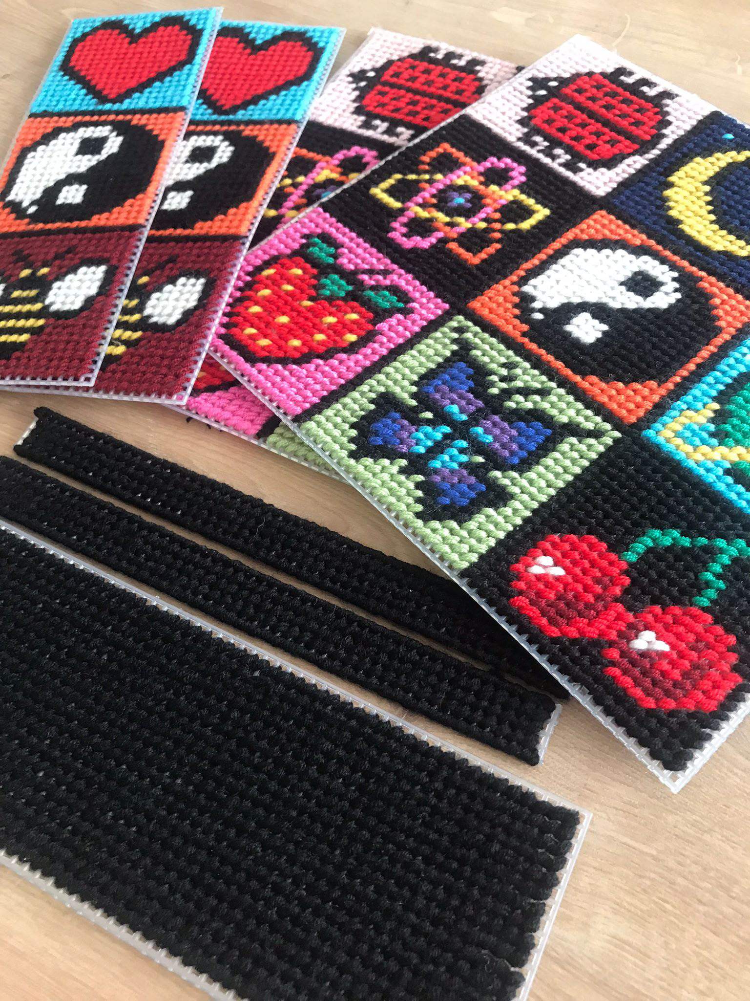 Cross Stitch Unif Bag Completed Pieces