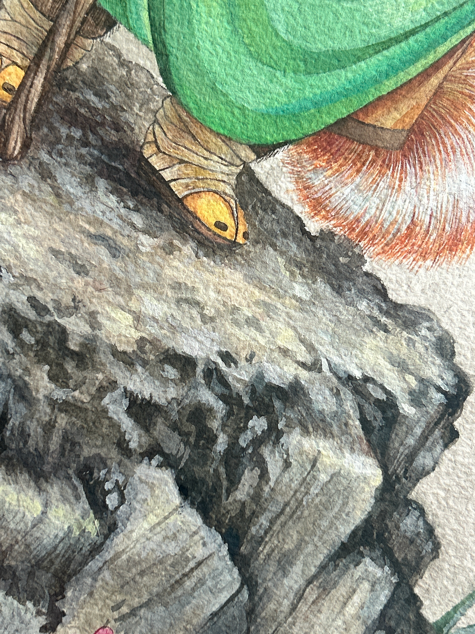 Hand-painted rock detail