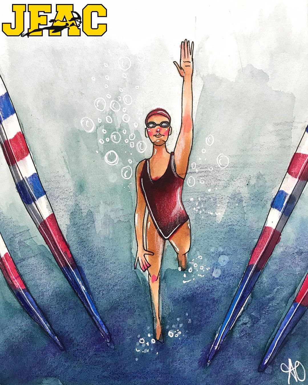 A Swimmer Drawn by Anisa Ozalp