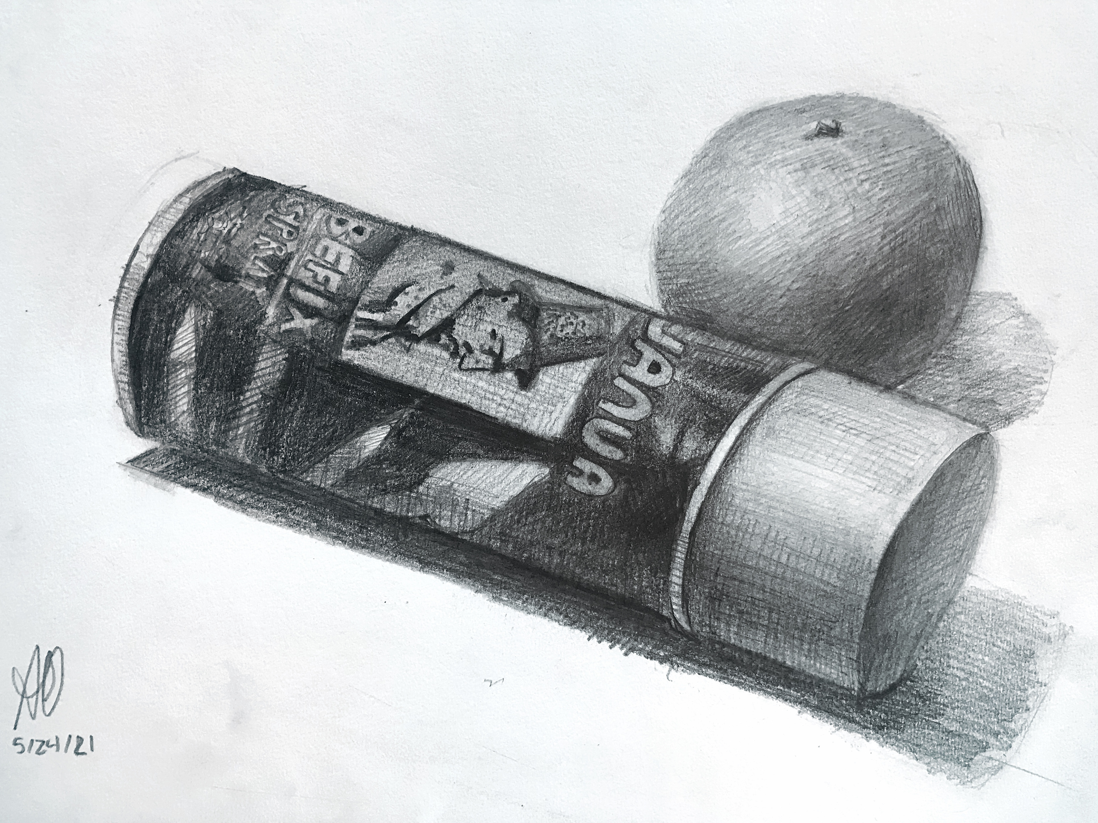 Spray Can and Fruit Still Life