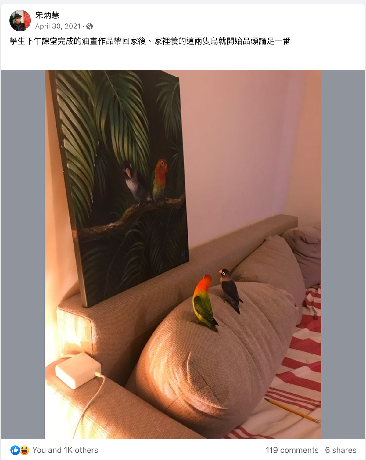 Lovebirds Oil Paint