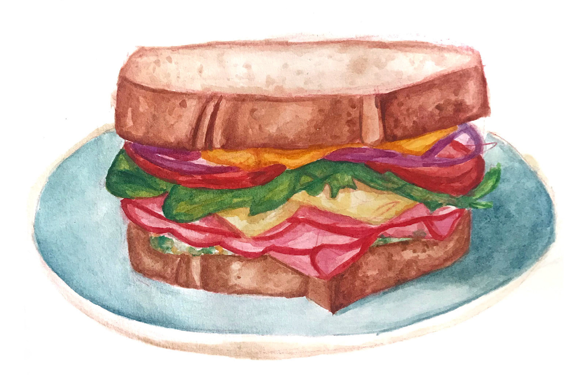 Sandwich Watercolor