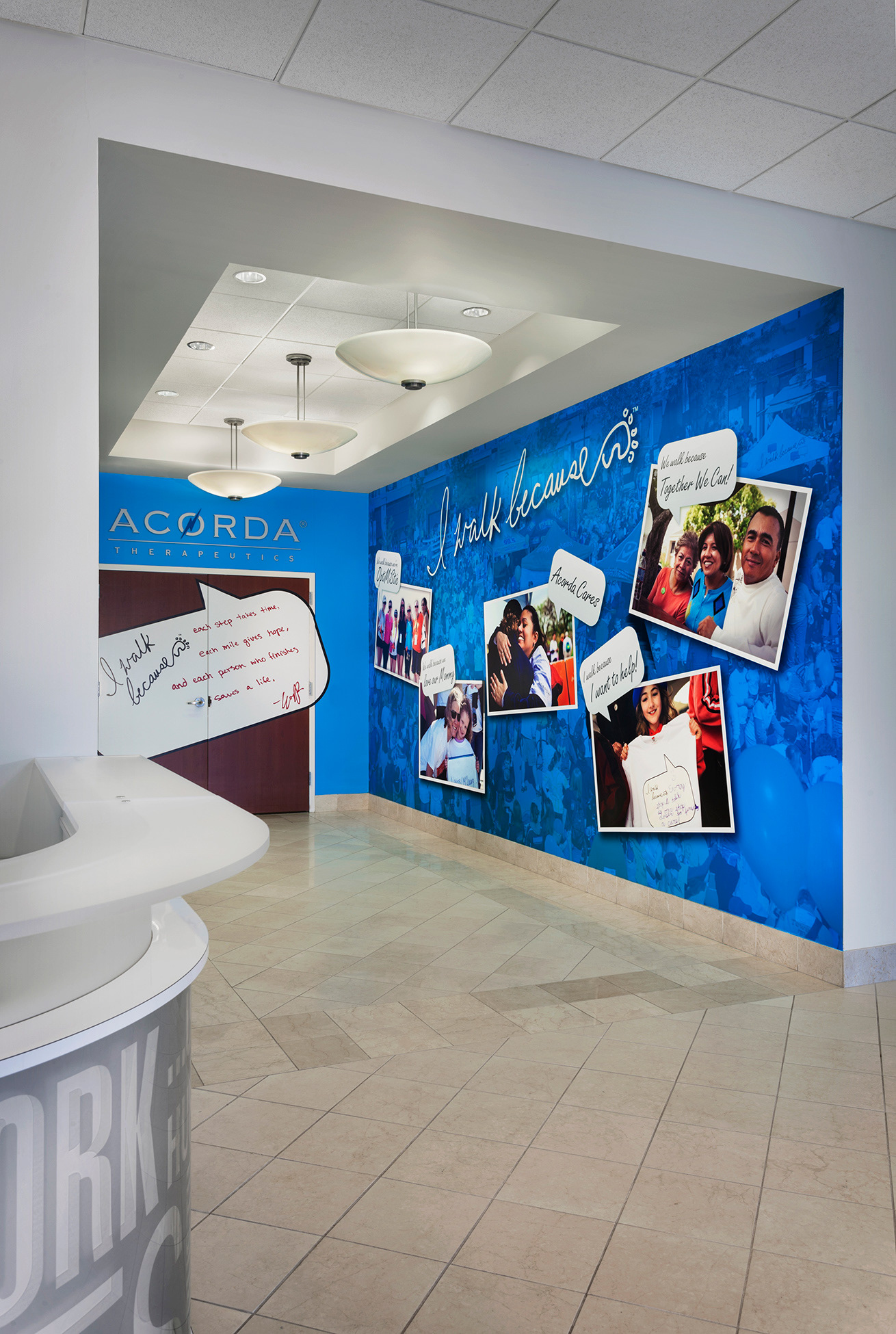 Photo wall from I Walk Because events.