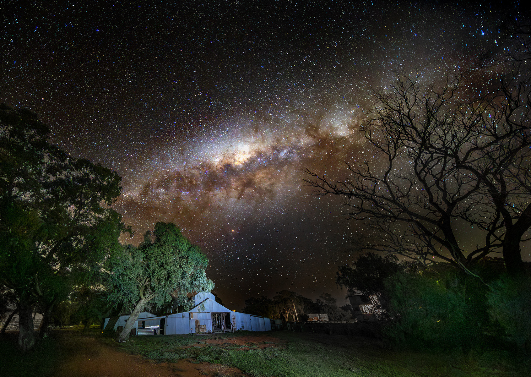 Shearing Shed Lit Up