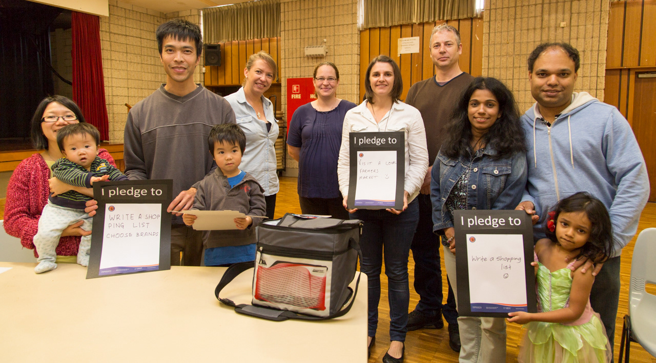 Making pledges to reduce waste after a workshop
