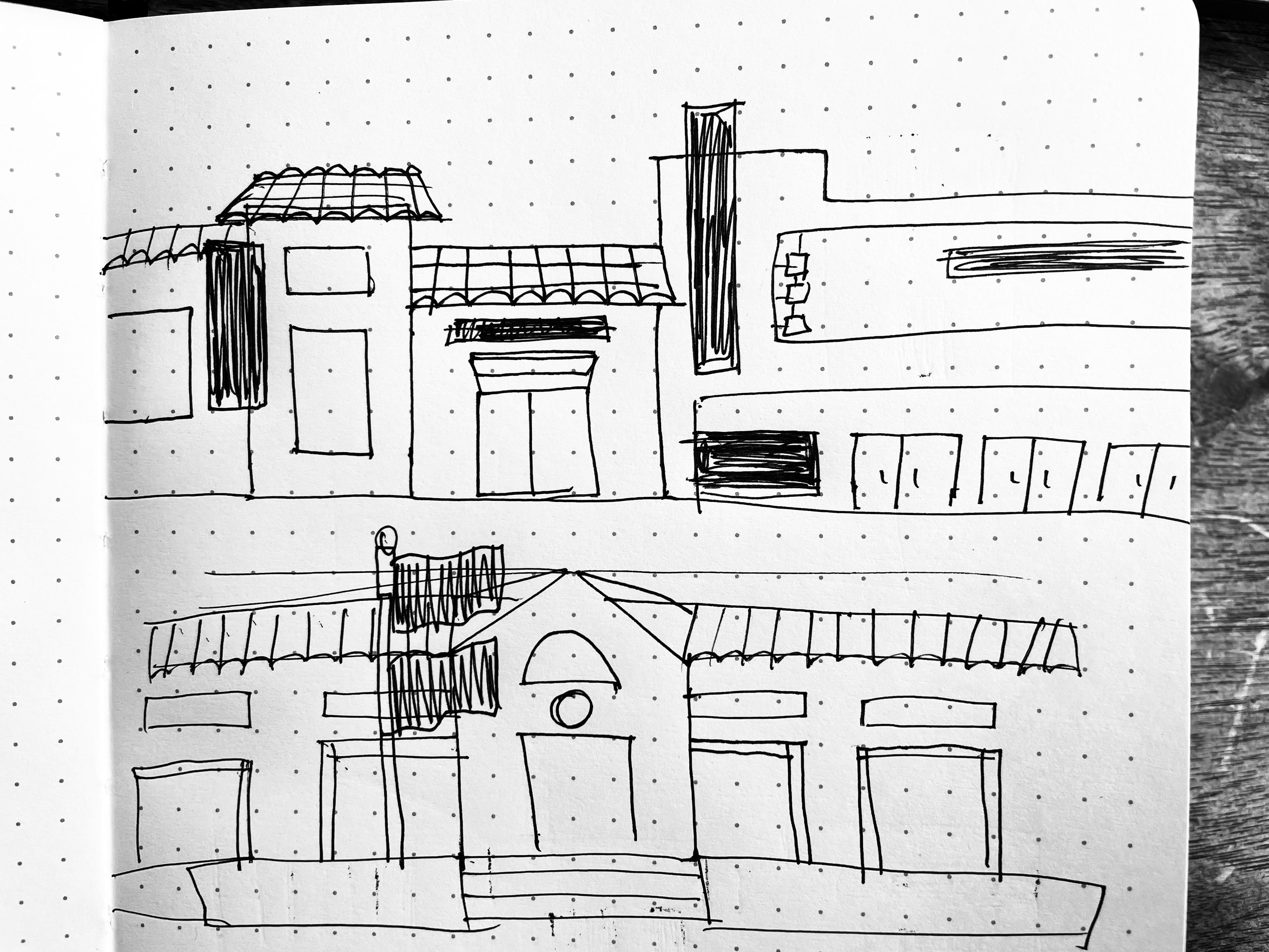 Sketch of local buildings