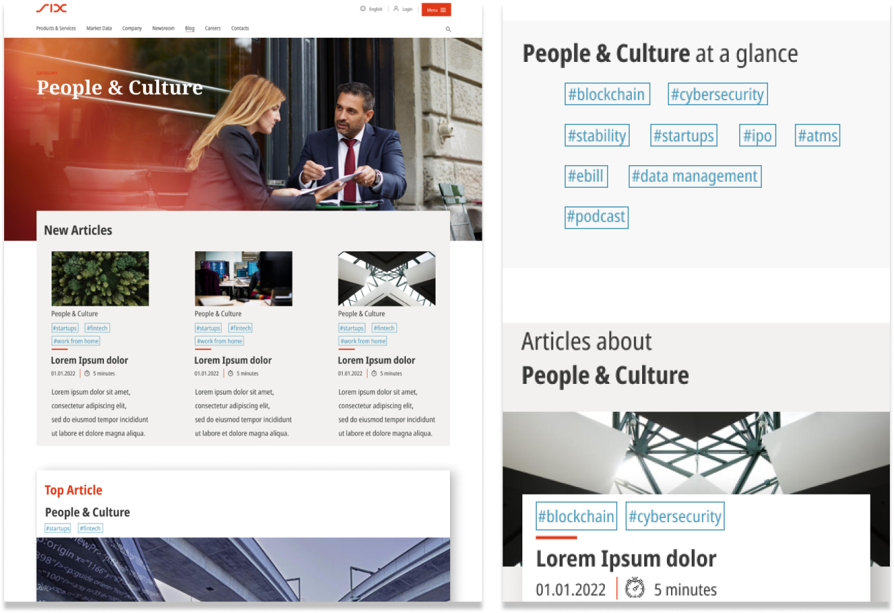 Blog Category level landing page (desktop & mobile)