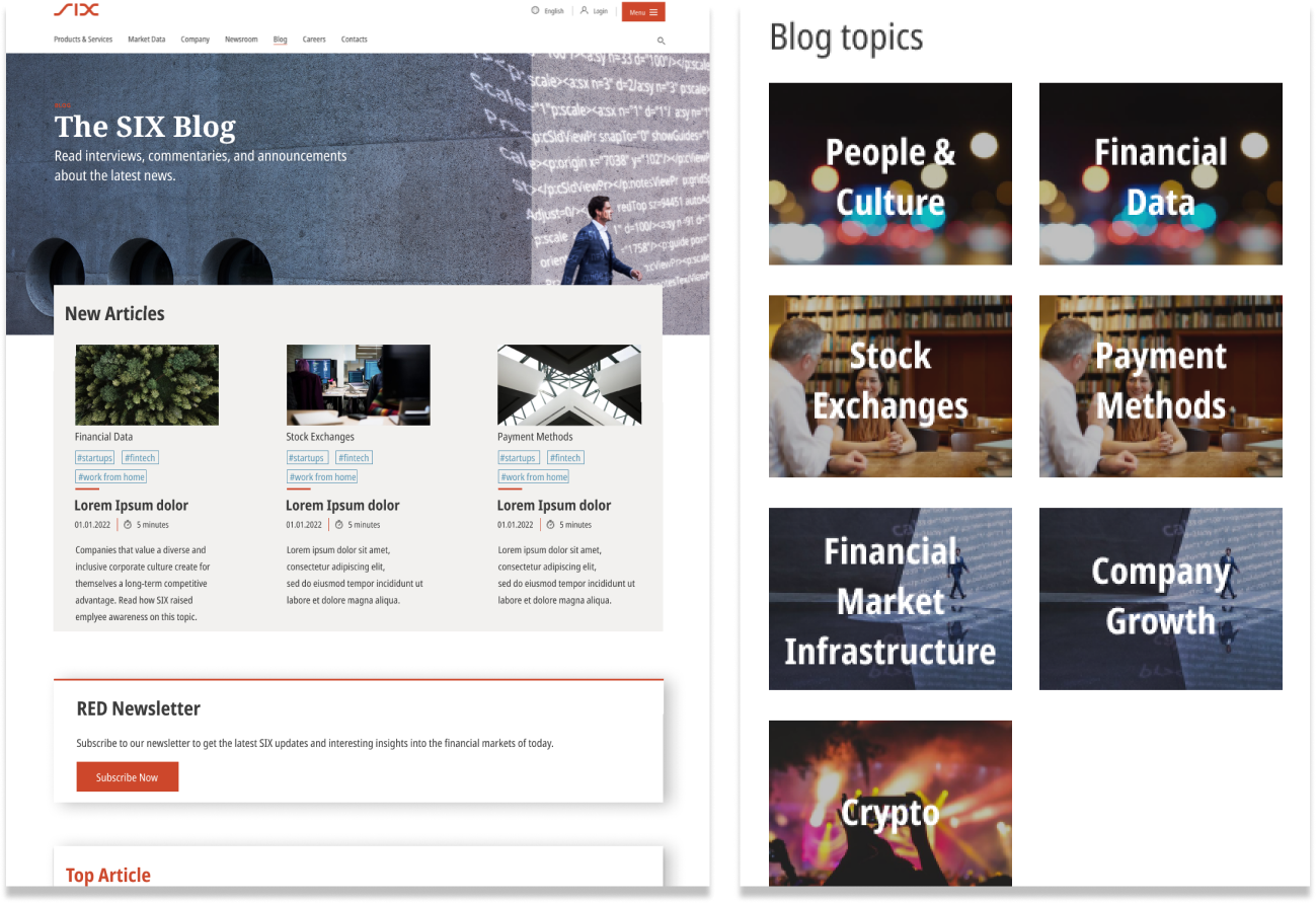 Blog Homepage (desktop & mobile)