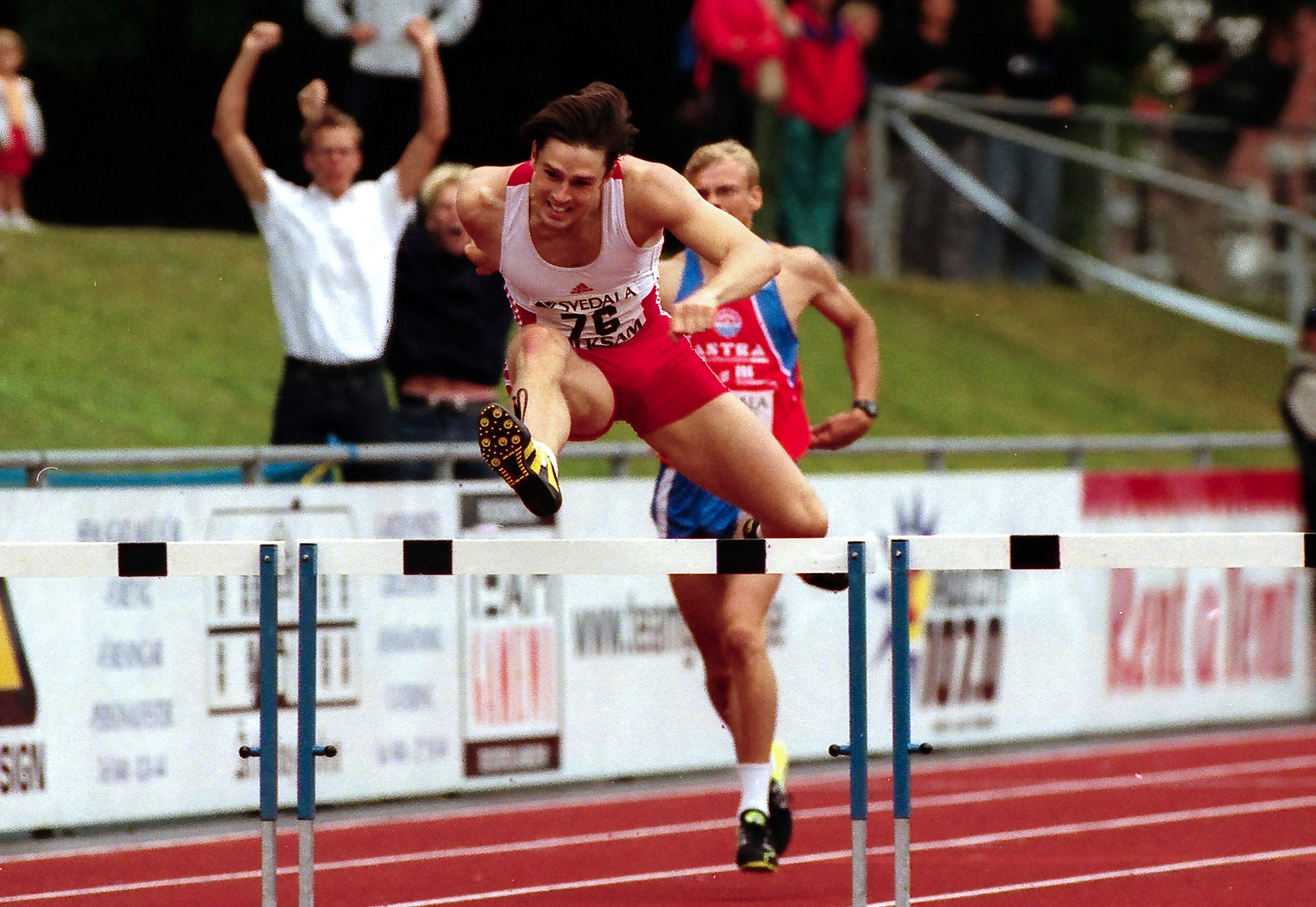 Fredrik Lindberg was a surprice winner at 400 meter hurdle at the Swedish Championship in Malmö 1999.