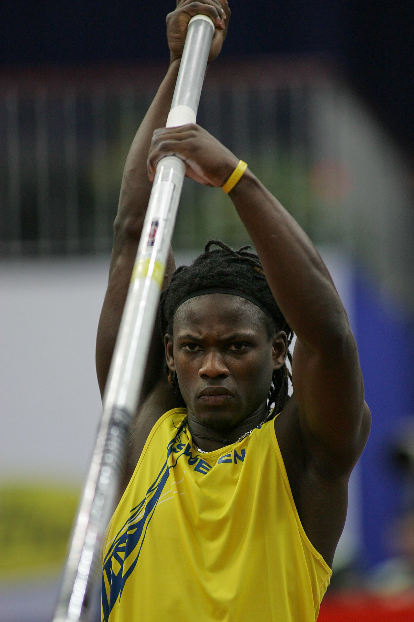Alhaji Jeng won the silver medal in the pole vault at the World Indoor Championship in Moscow 2006