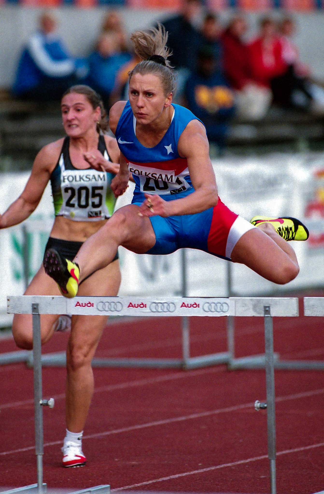 Ludmila Engquist at 100 meter hurdle in Växjö 1997.