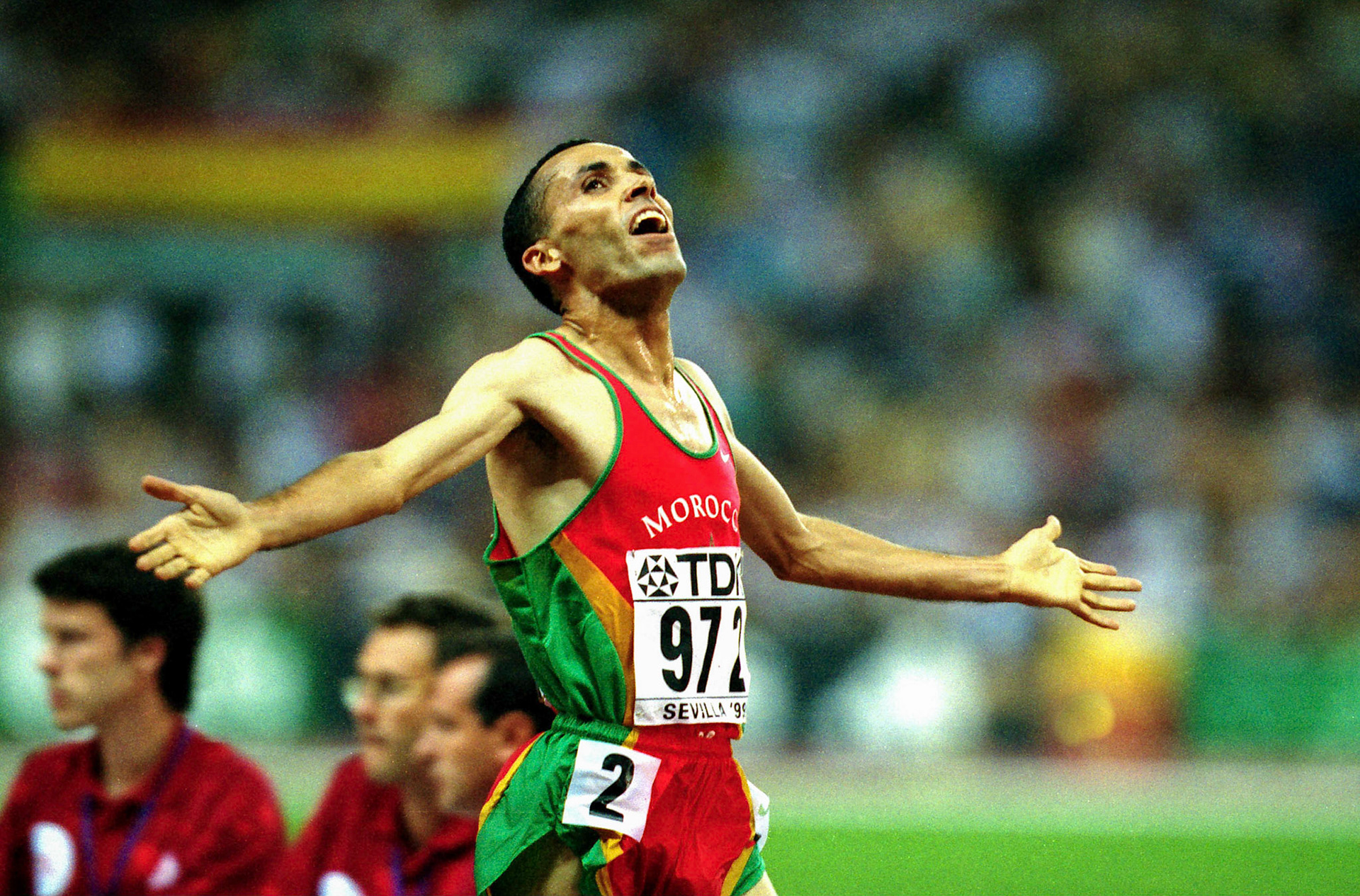 Salah Hissou won 5000 meter at the World Championship in Seville 1999