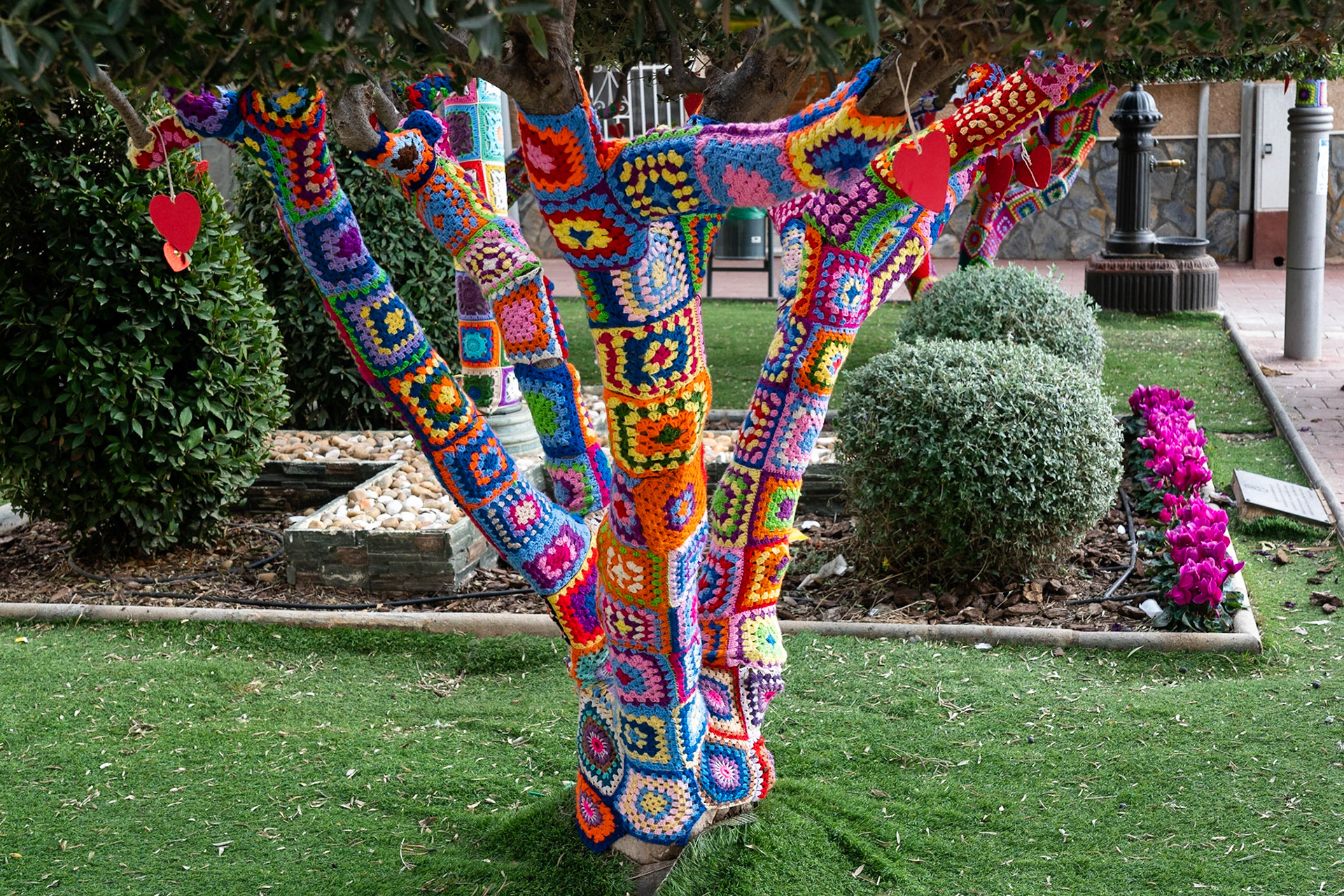 Dekorerade träd i Catral, Spanien 2022