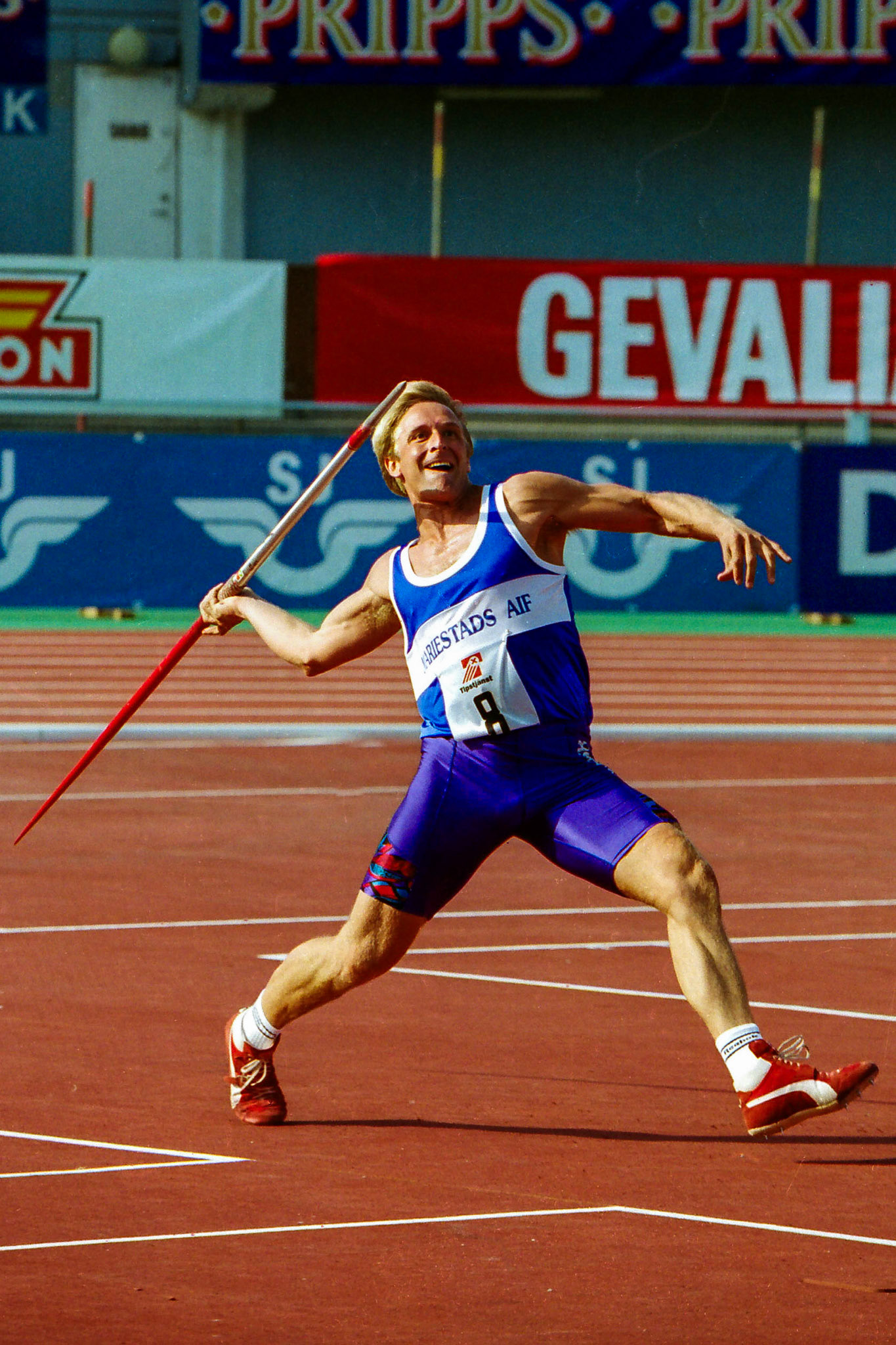 Dag Wennlund, one of the Swedish top javelin thowers at the Swedish Championship in Gothenburg 1994: