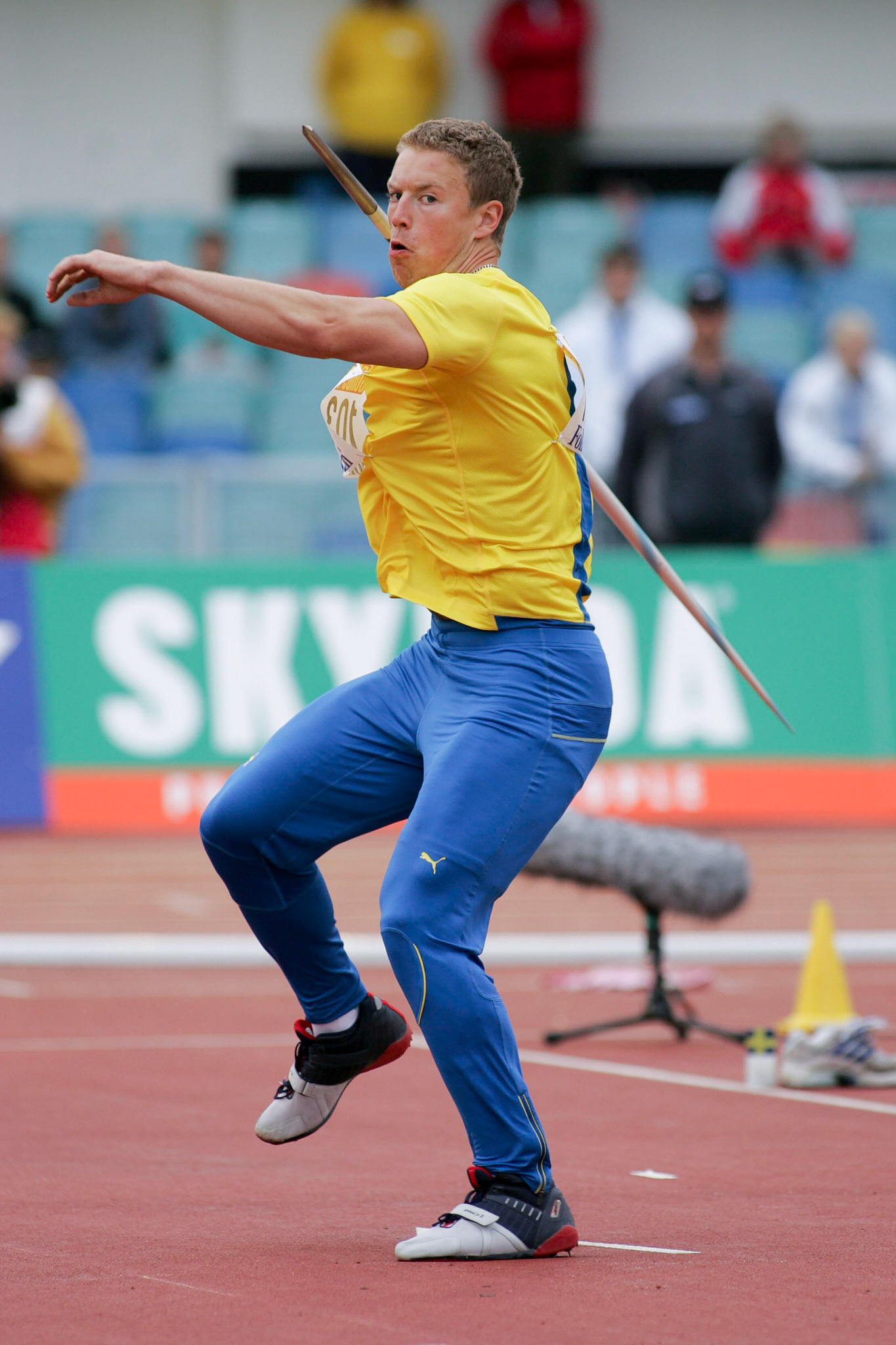Magnus Arvidsson in the javelin in Finnkampen in Gothenburg 2005.