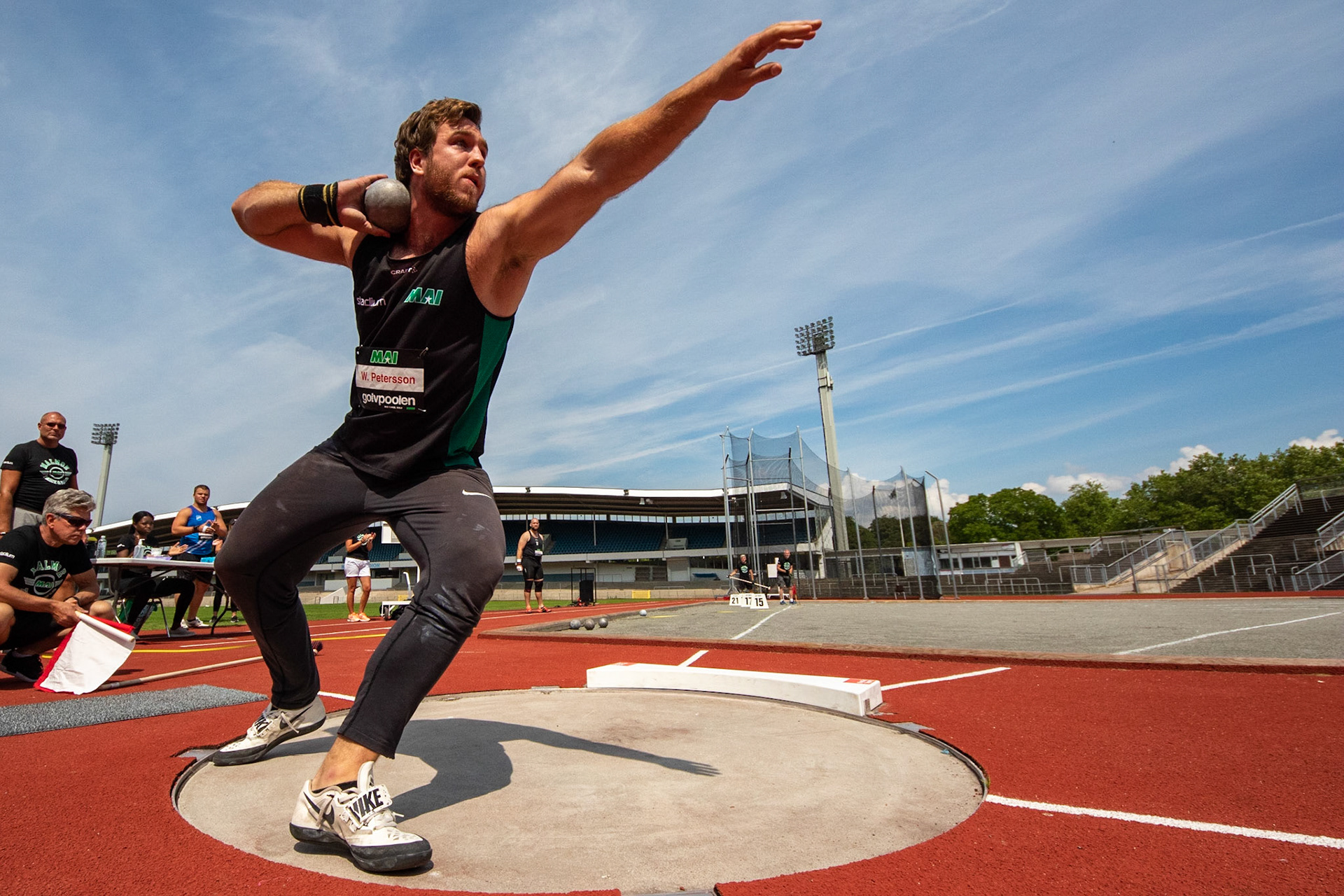 Wictor Pettersson in shot put in Malmö 2020.