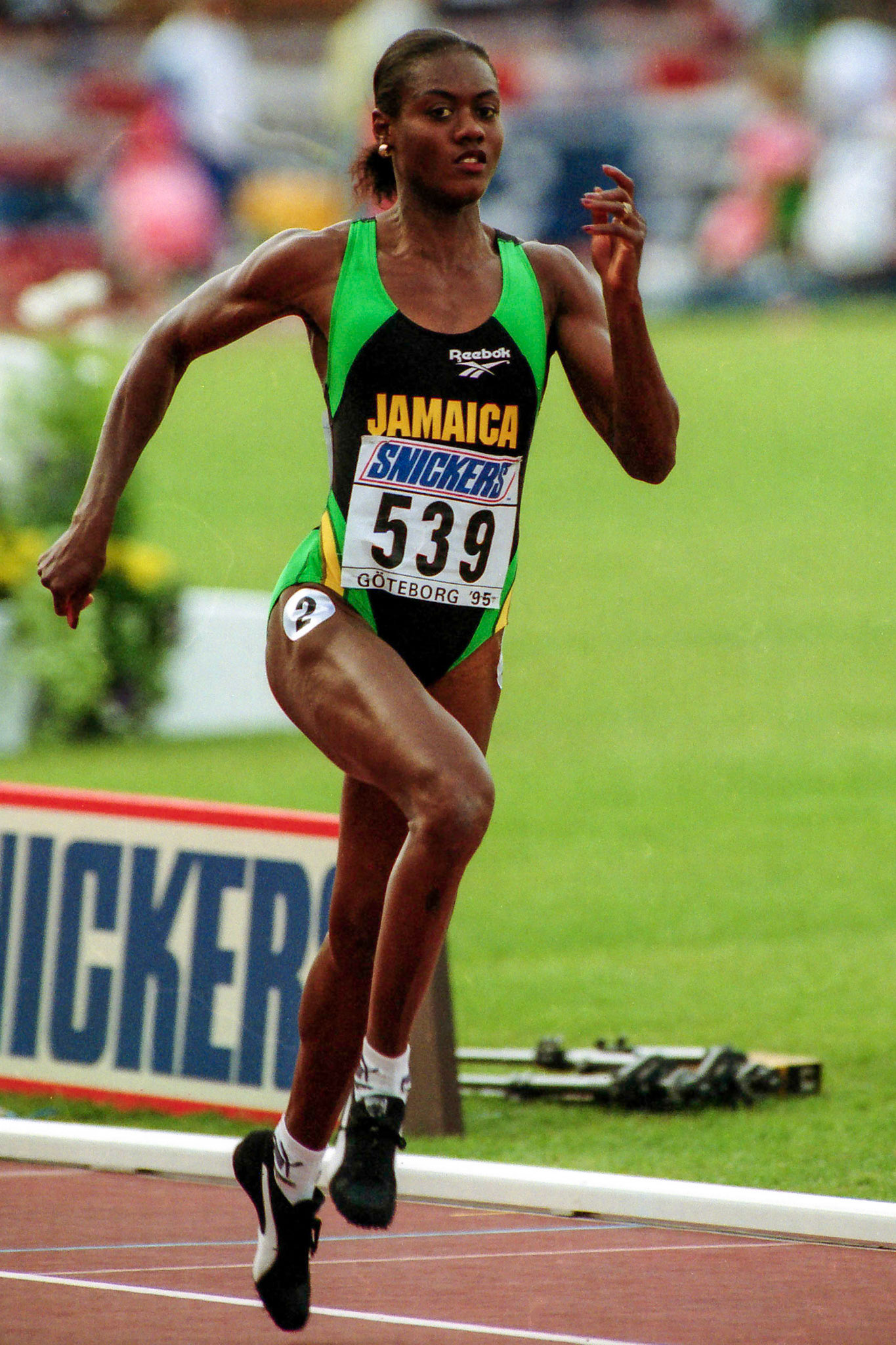 Merlene Ottey won 200 meter at the World Championship in Gothenburg 1995.