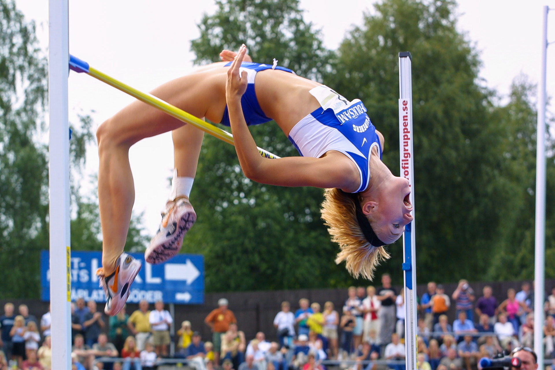 Kajsa Bergqvist won the high jump at the Swedish Championship in Växjö 2001.