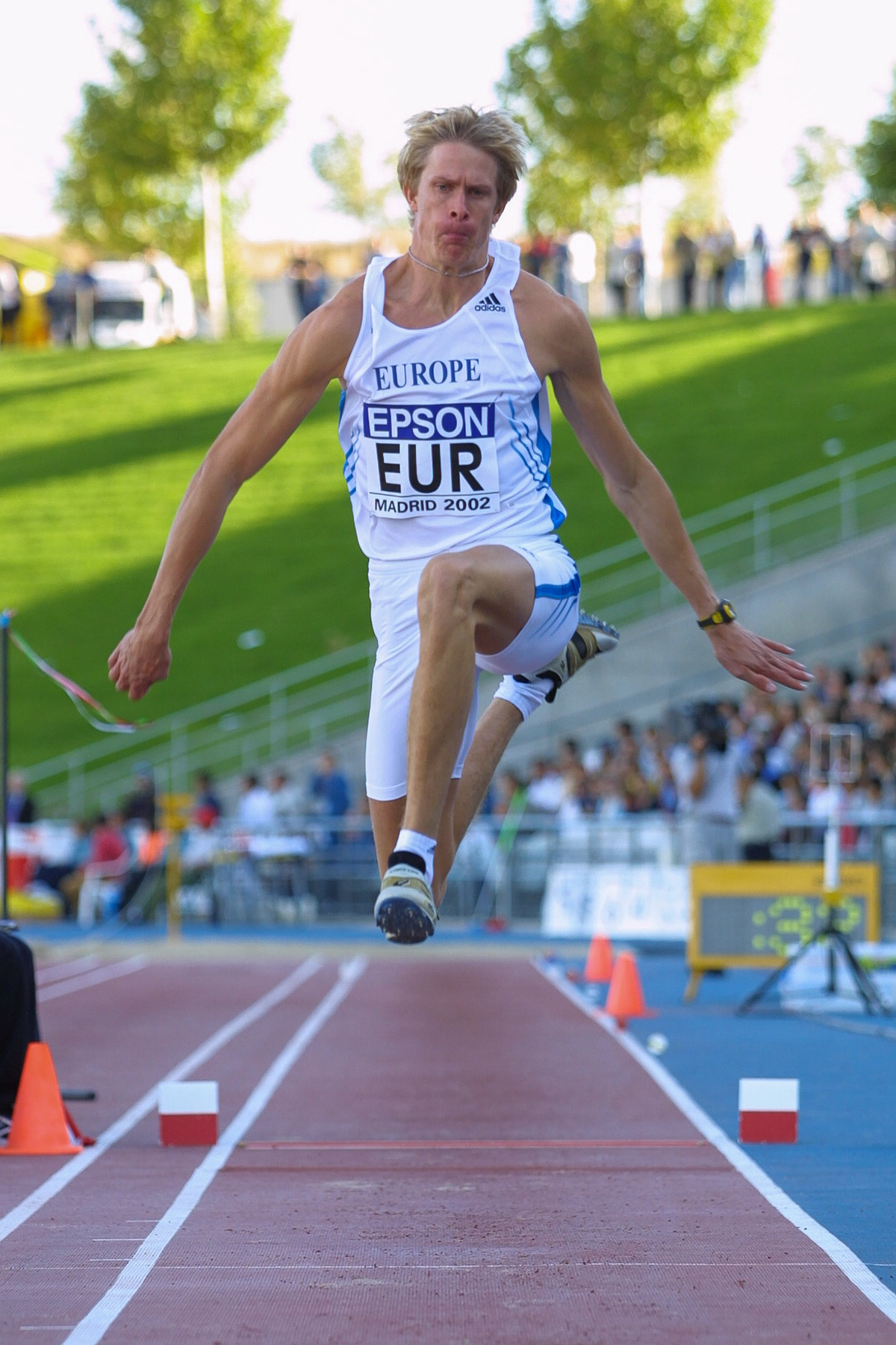 Christian Olsson represented team of Europe in triple jump at the World Cup in Madrid 2002