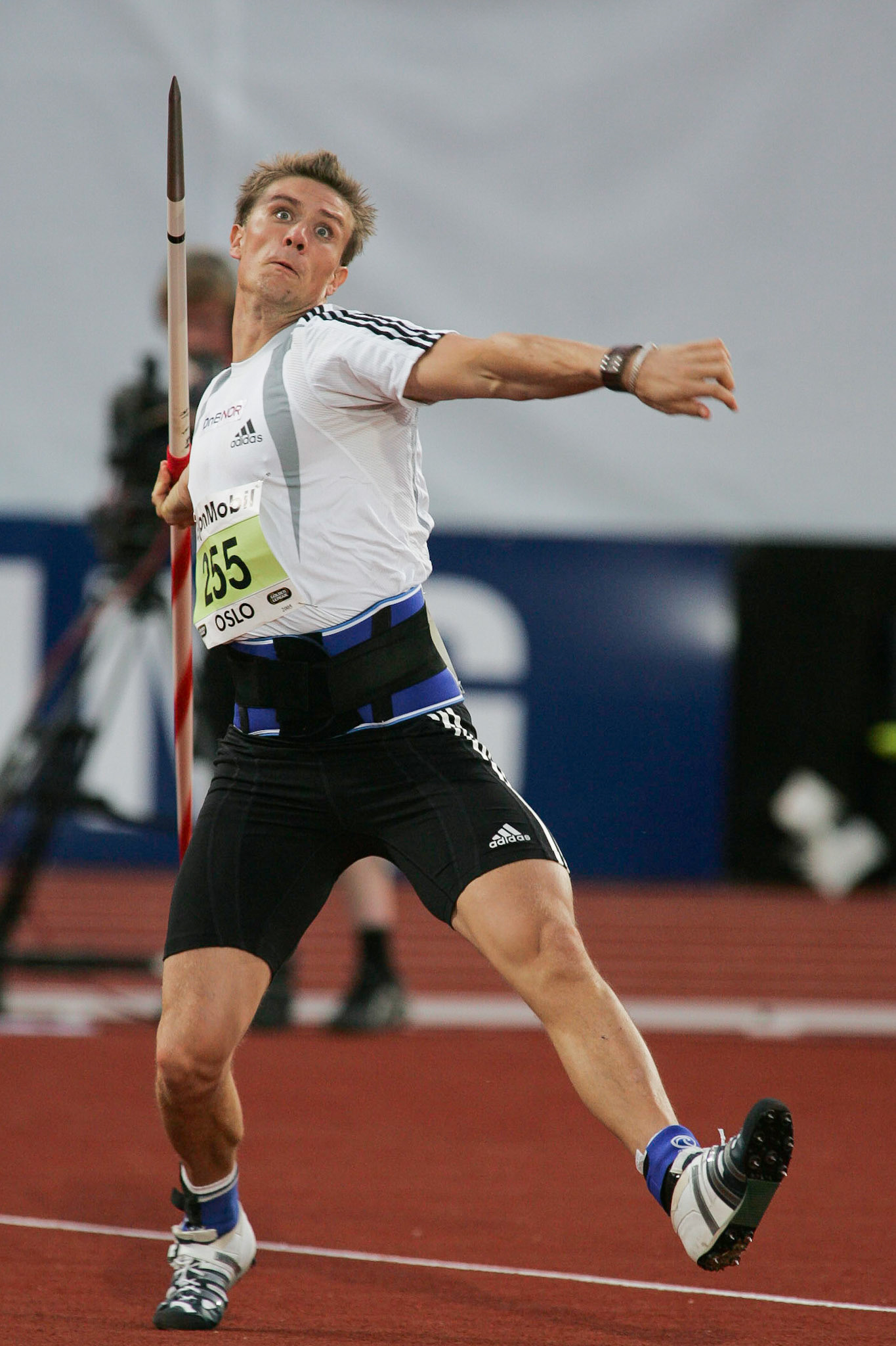 Andreas Thorkildsen in the javelin throw in Oslo 2005.