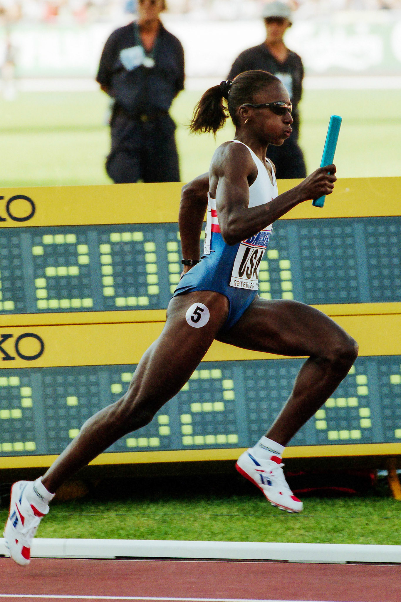 Jearl Miles in the 4x400 meter relay at the World Championship in Gothenburg 1995.