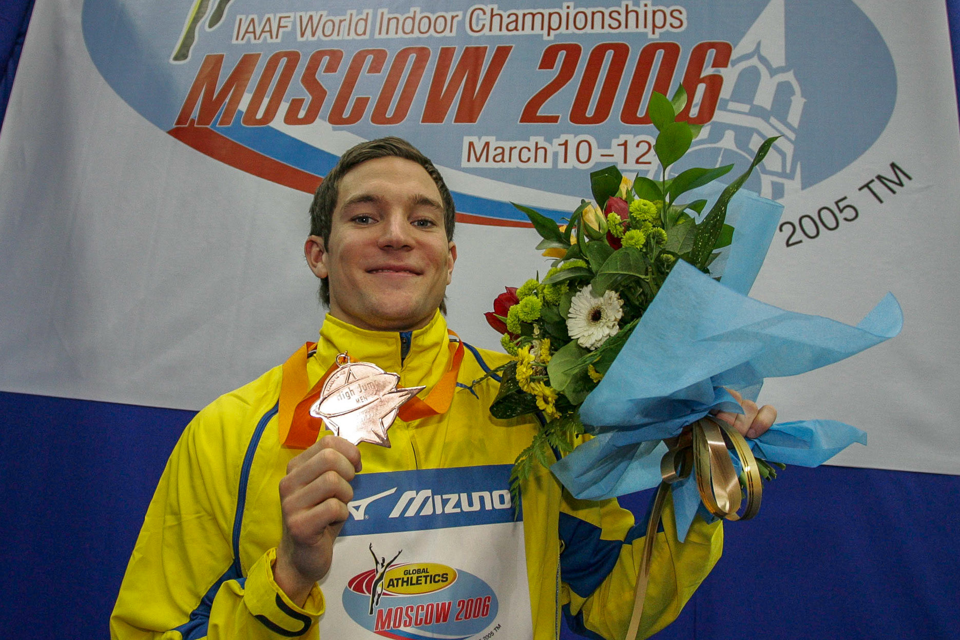 Linus Thörnblad took the bronze medal in the high jump at the World Indoor Championship in Moscow 2006
