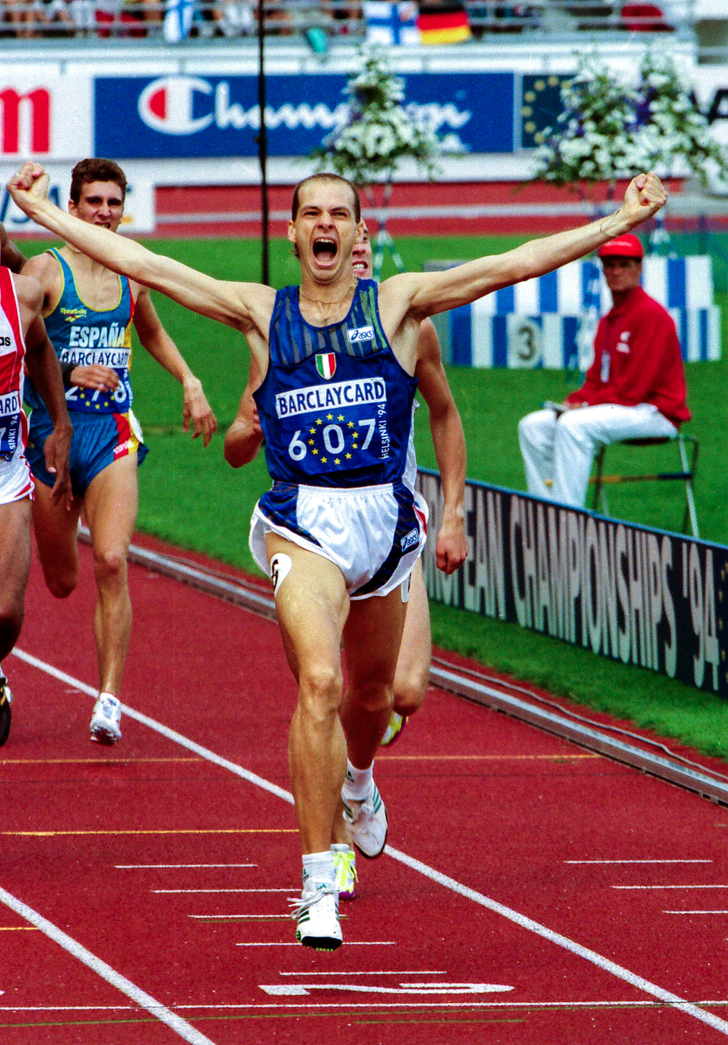 Italian Andrea Benvenuti winning the gold in 800 meter at European Championship in Helsinki 1994.