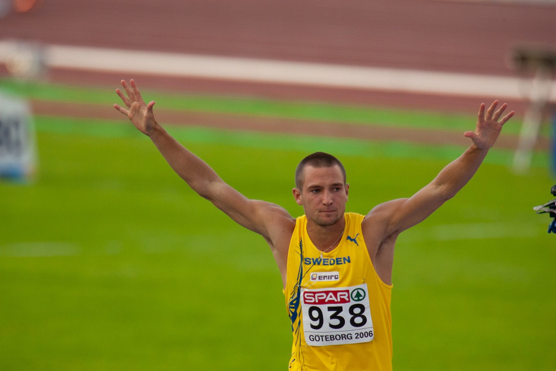 Linus Thörnblad was just outside the medals in the high jump after clearing 2.34 at the European Championship in Gothenburg 2006.
