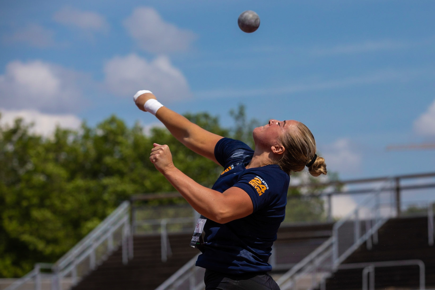 Fanny Roos in shot put in Malmö 2020.
