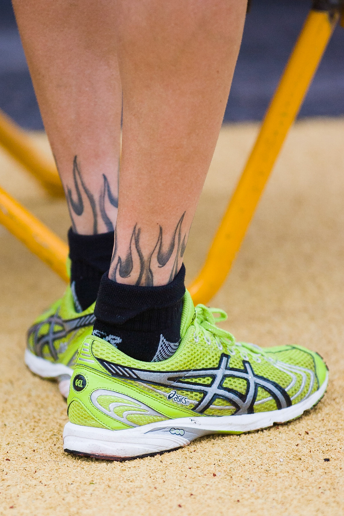 Burning shoes tattoo