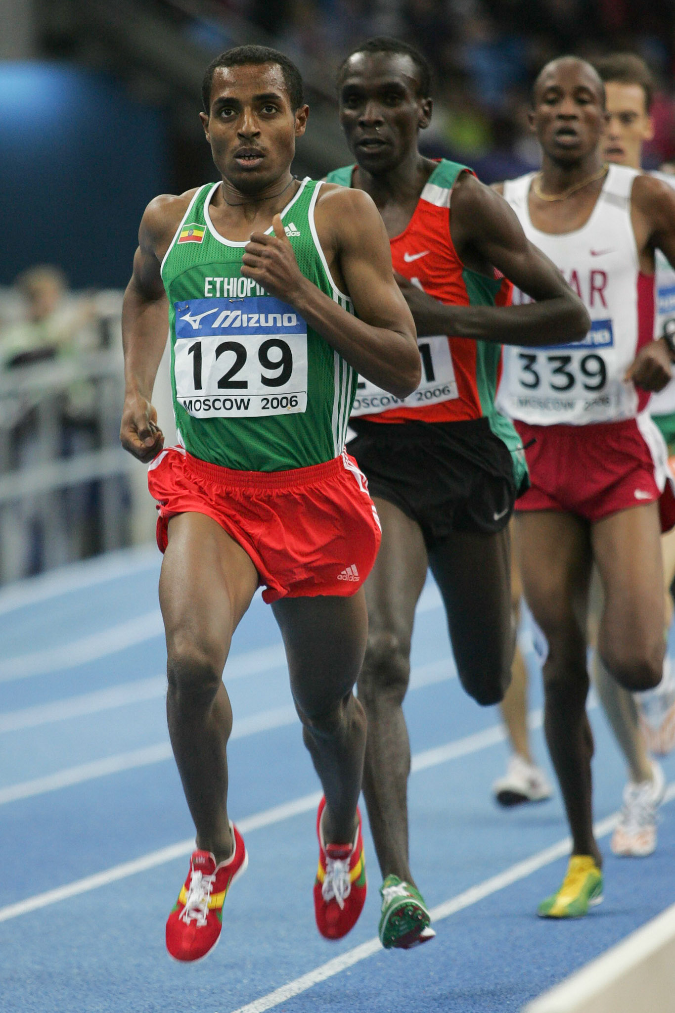 Kenenisa Bekele of Ethiopia won the 3000 meter at the World Indoor Championship in Moscow 2006