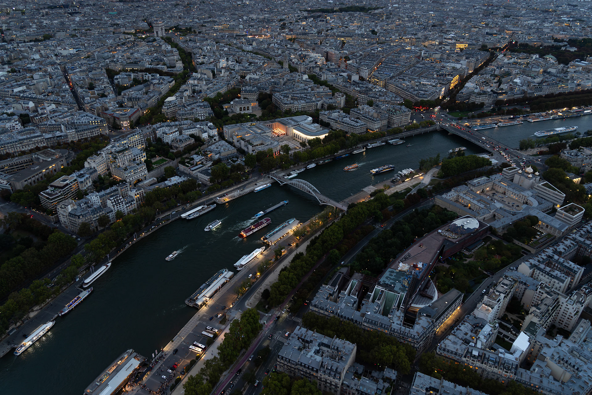 Night view from Tour Eiffel, Paris France 2025