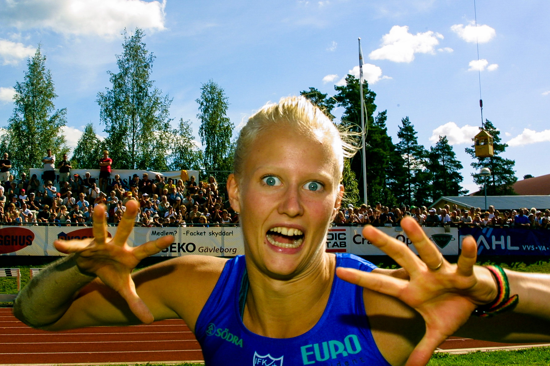 Carolina Klüft won the long jump at Swedish Championship in Gävle 2002