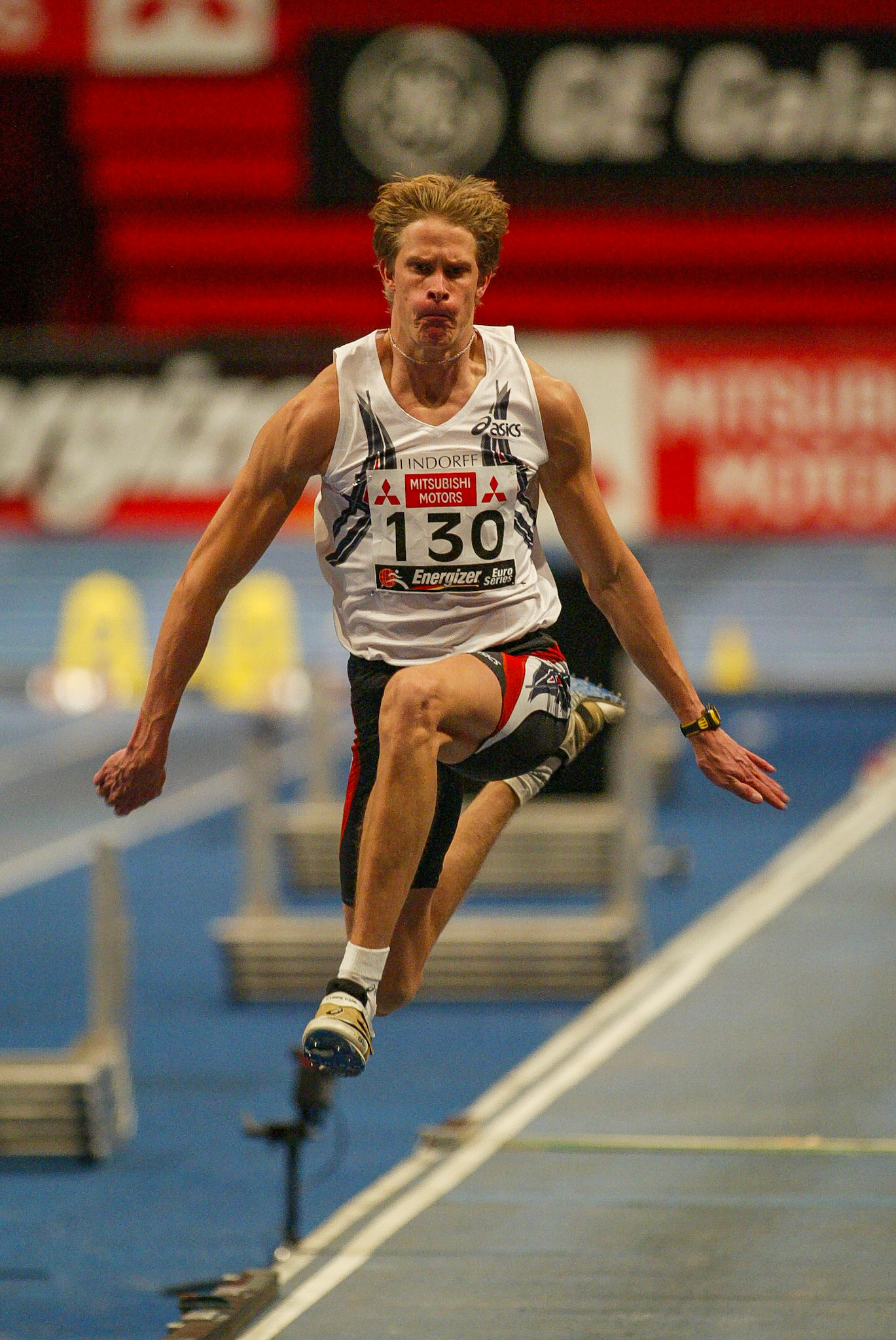 Christian Olsson won the triple jump in Stockholm 2003.
