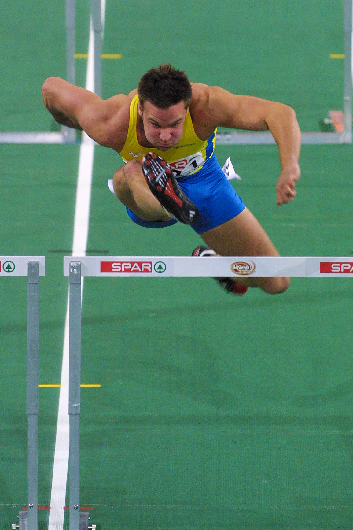 Robert Kronberg was fifth in the 60 meter hurdle at European Indoor Championship in Vienna 2002