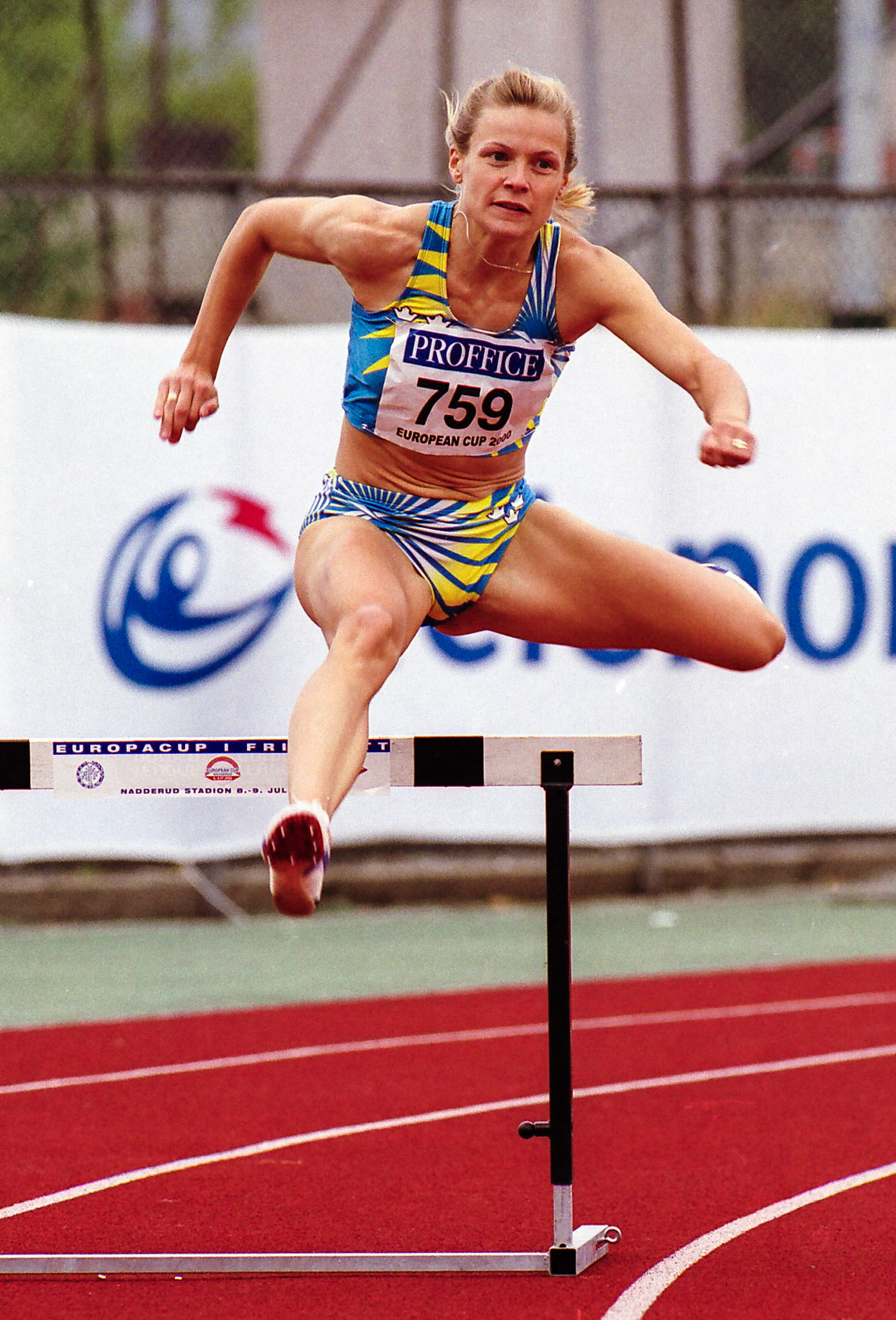 Frida Svensson won 400 meter hurdle at the Eurpean Cup in Nadderud 2000.
