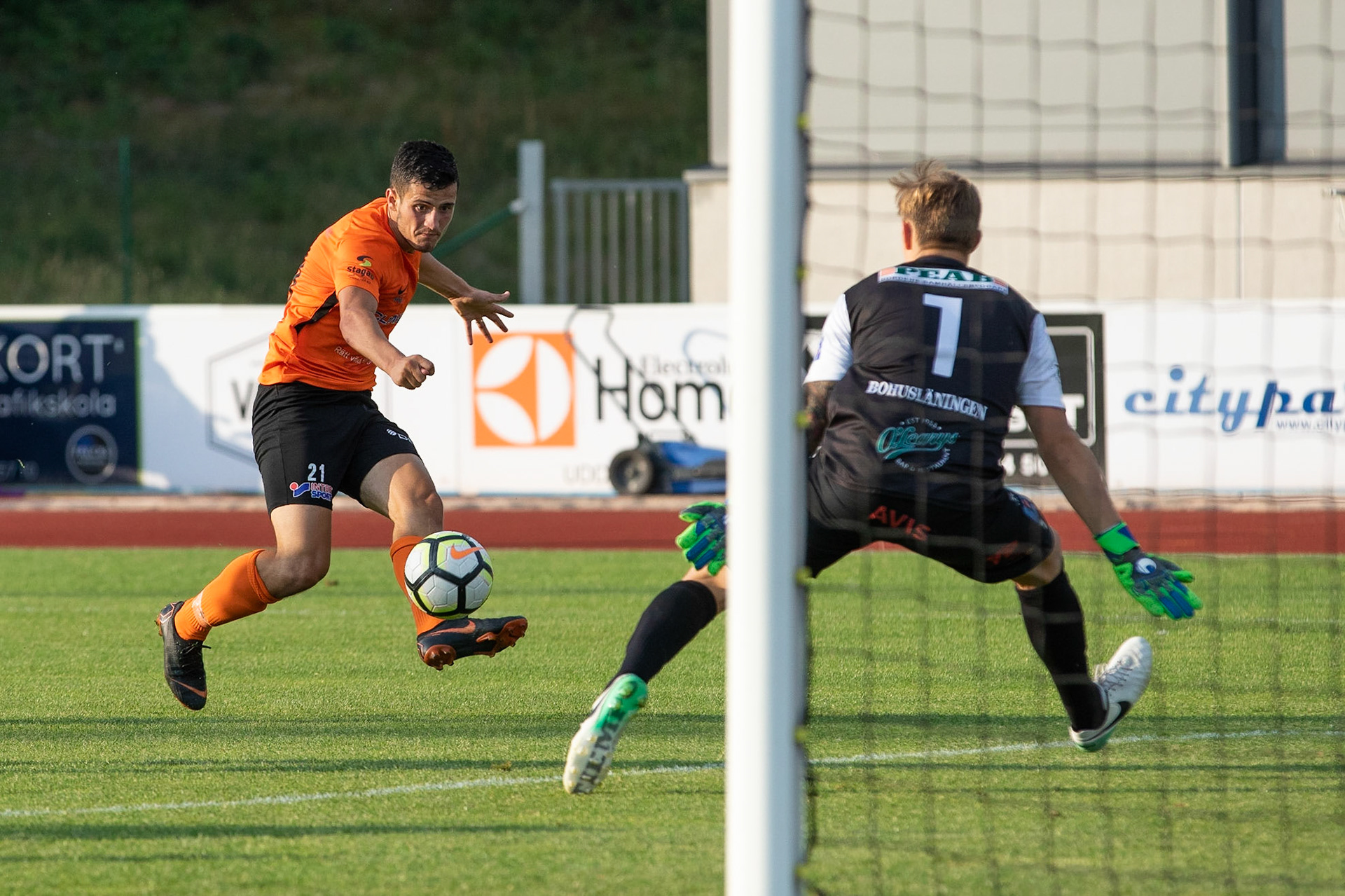 Division 1 IK Oddevold - Torns IF 2018: Astrit Seljmani sköt in 2-0 i början av andra halvlek.