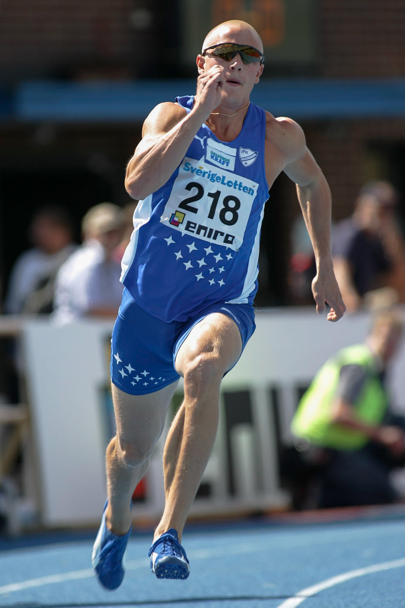 Johan Wissman in 200 meter at the Swedish championship in Sollentuna 2006.