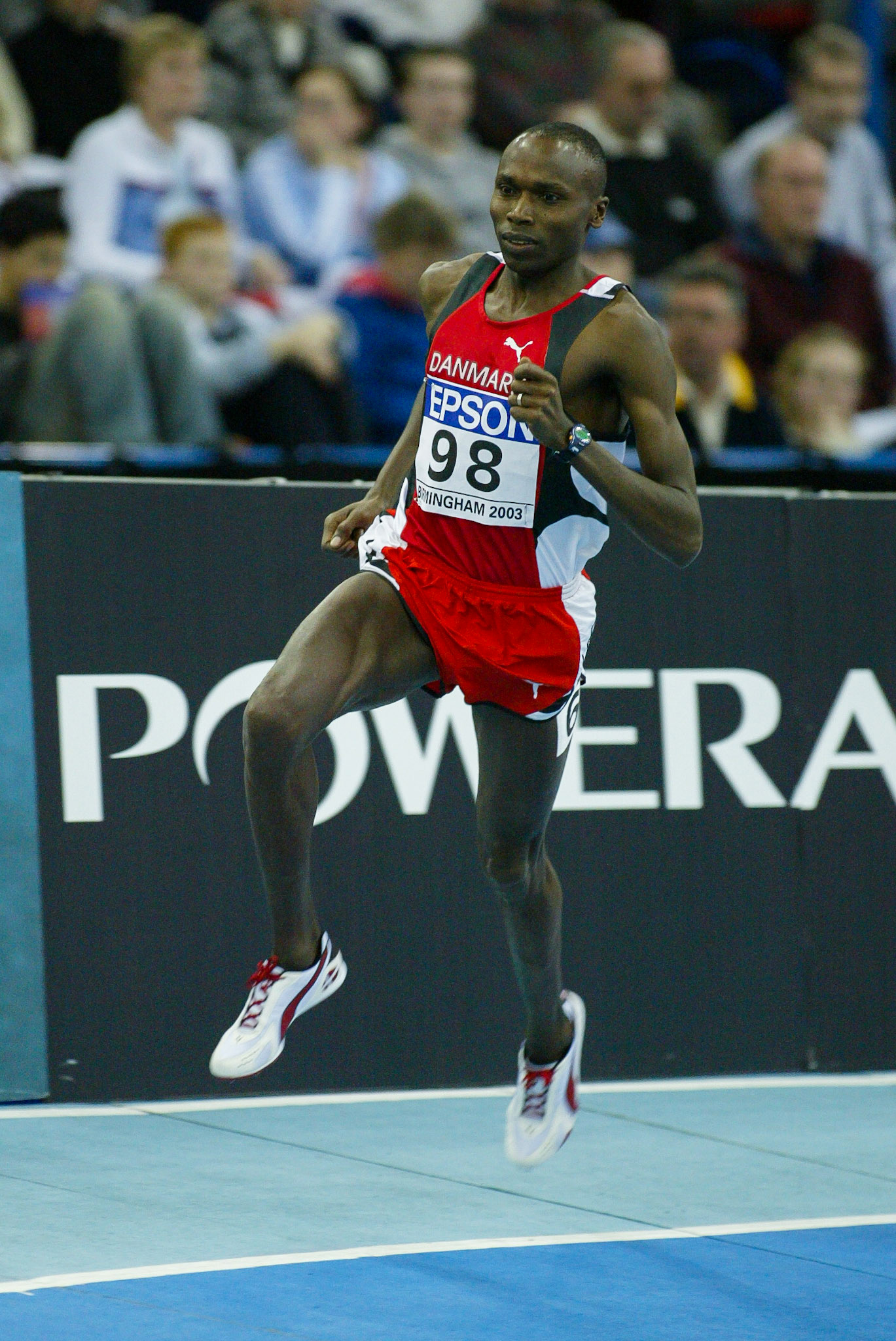 Wilson Kipketer in 800 meter at the World Indoor Championship in Birmingham 2003.