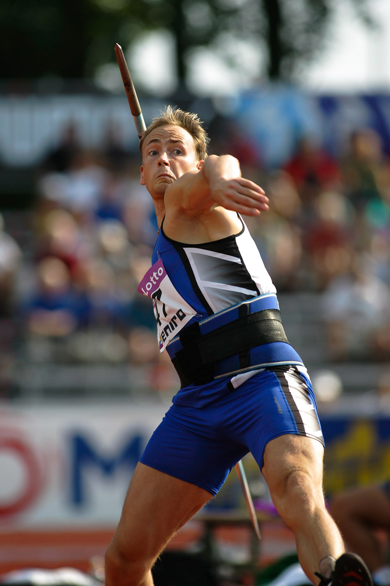 Daniel Ragnvaldsson won the javelin at the Swedish championships in Helsingborg 2005.