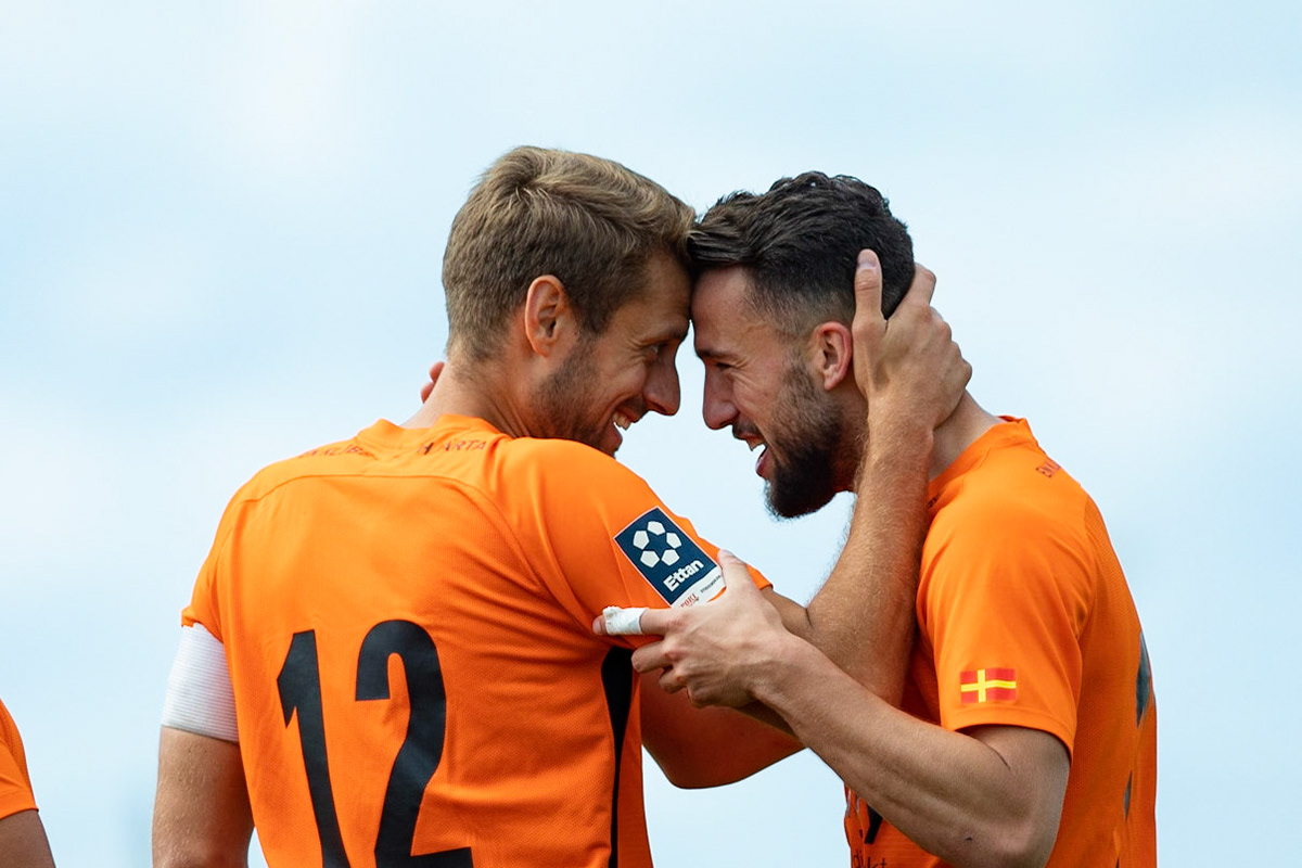 Division 1 Torns IF - Utsiktens BK 4-0 2020: Två av dagens målskyttar Niklas Nilsson och Dardan Mustafa