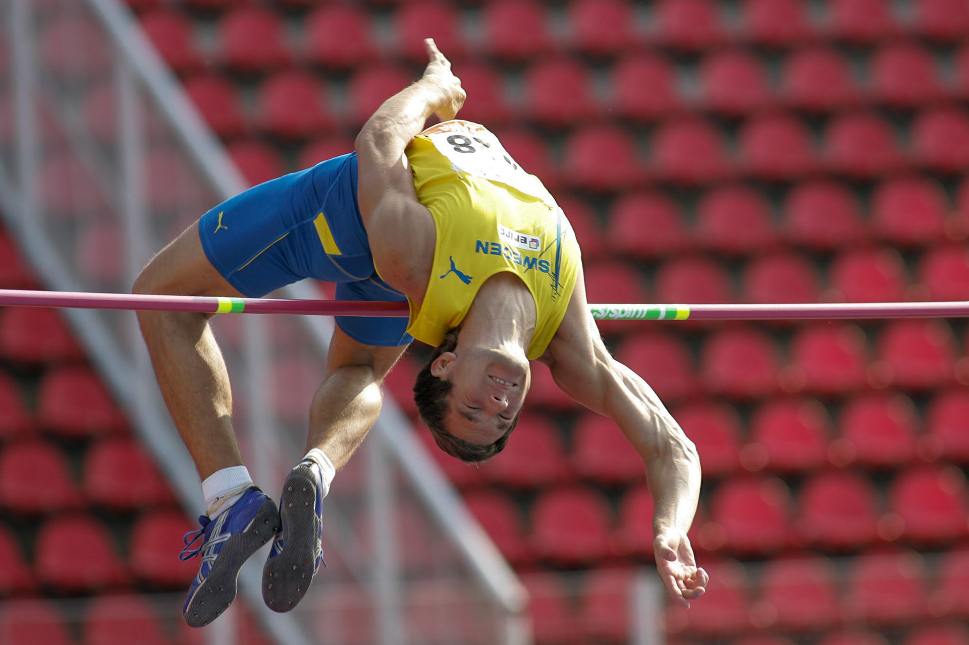 Linus Thörnblad won the high jump at the Europena Cup in Prague 2006.