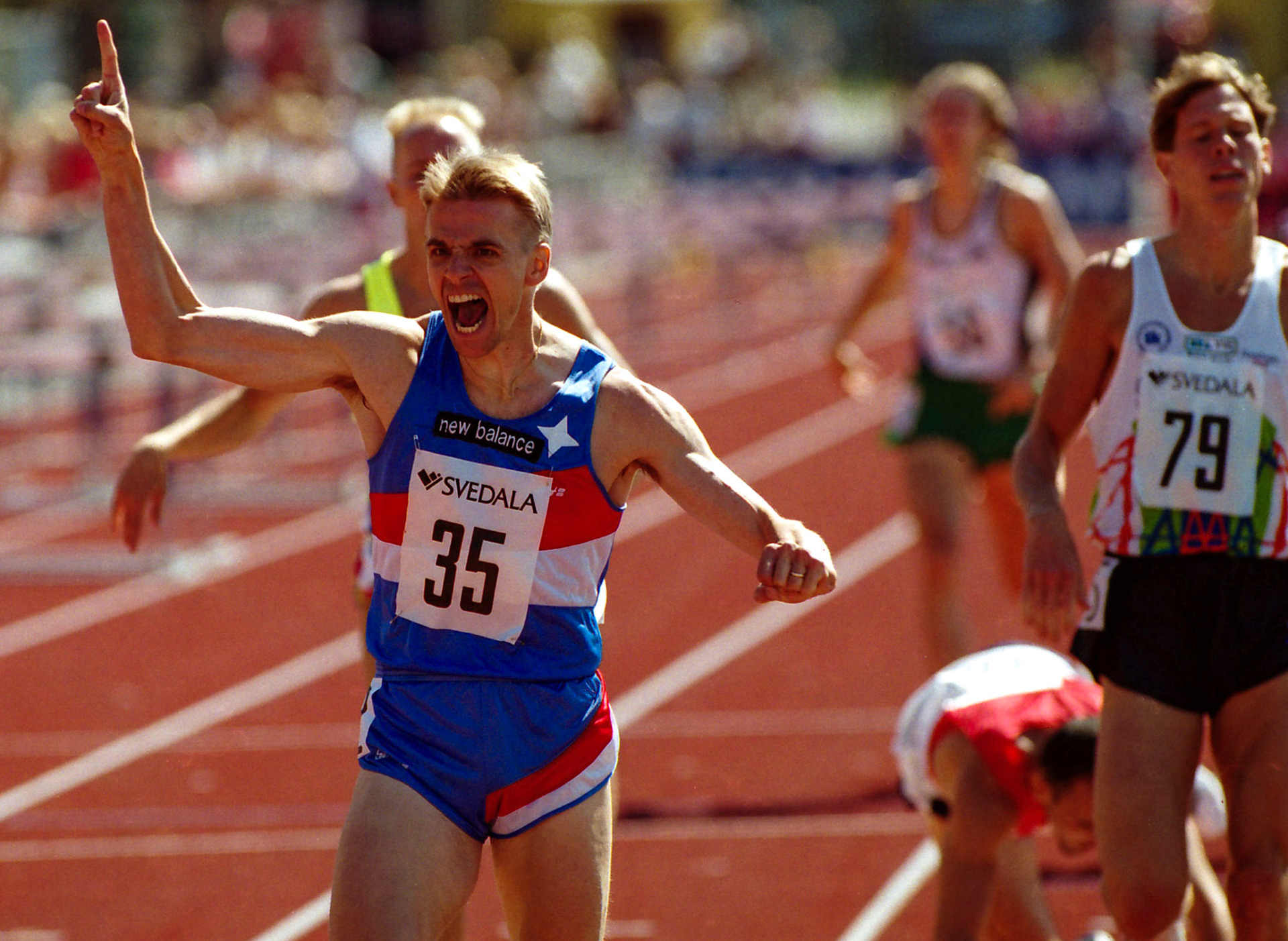 Martin Enholm wins the 800 meter at Swedish Championship in Karlskrona 1996.